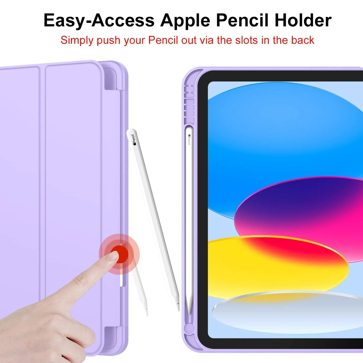 DL3 Mobilak iPad Air 11-Inch M2 (2024), iPad Air 5/4 (2022/2020 5th/4th 10.9-Inch) Case with Pencil Holder Full Body Protection + Charging Support Compatible with Apple Pencil (2nd - Light Purple