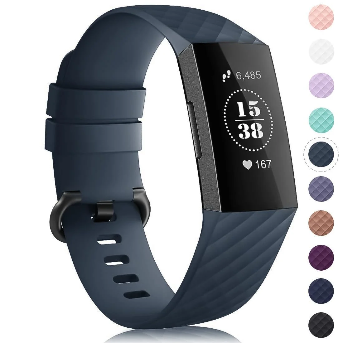 DL3 Mobilak Waterproof Bands for Fitbit Charge 4 / Fitbit Charge 3 / Charge3 SE, Replacement Wristbands for Women Men - Green Gray