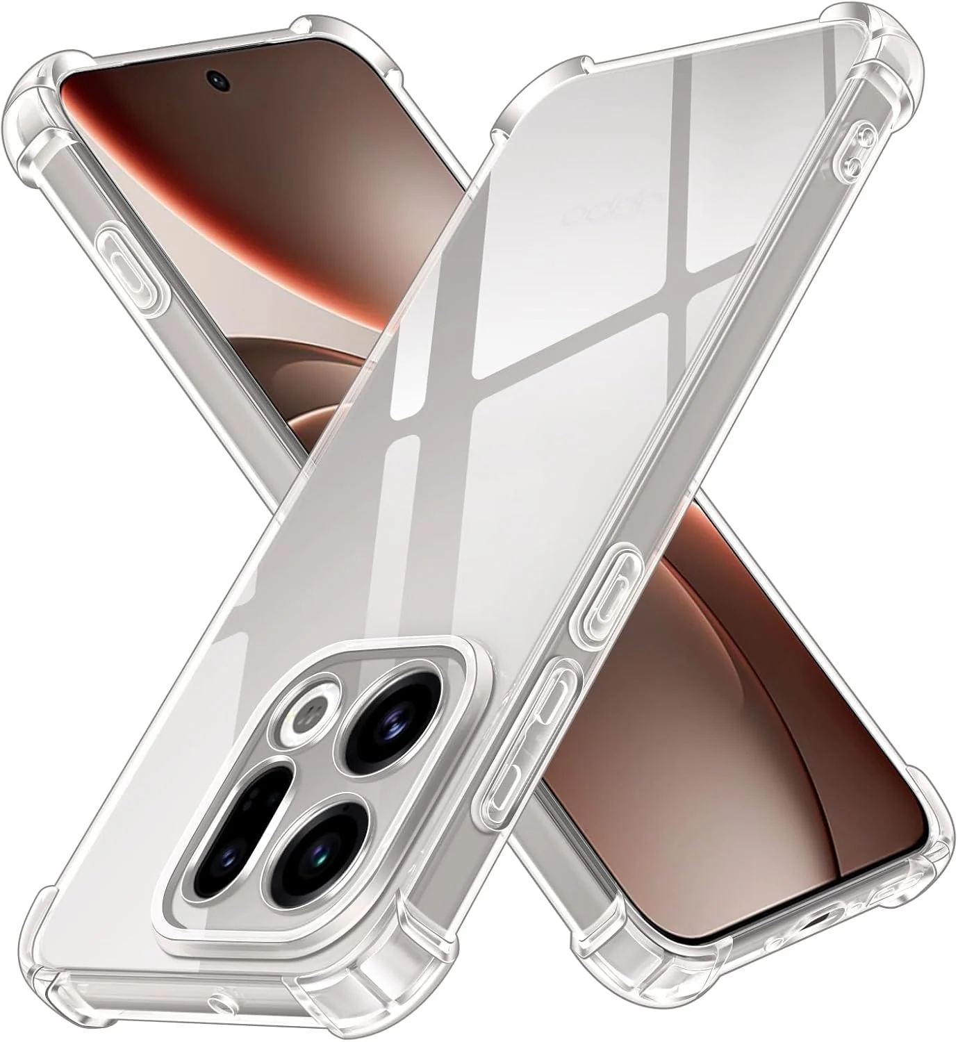 DL3 Mobilak Case Compatible with OPPO Find X9, Cover Silicone Transparent TPU Gorilla Anti-shock Protector Camera Shockproof Corners - Clear