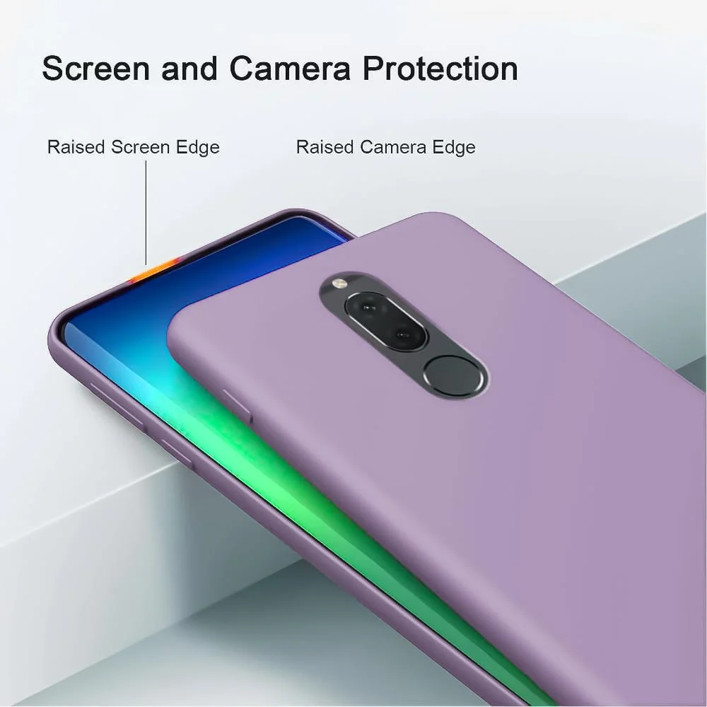 DL3 Mobilak Soft Silicone Protective Case for Huawei Mate 10 Lite with Microfiber Lining and Shockproof Design - Lavender