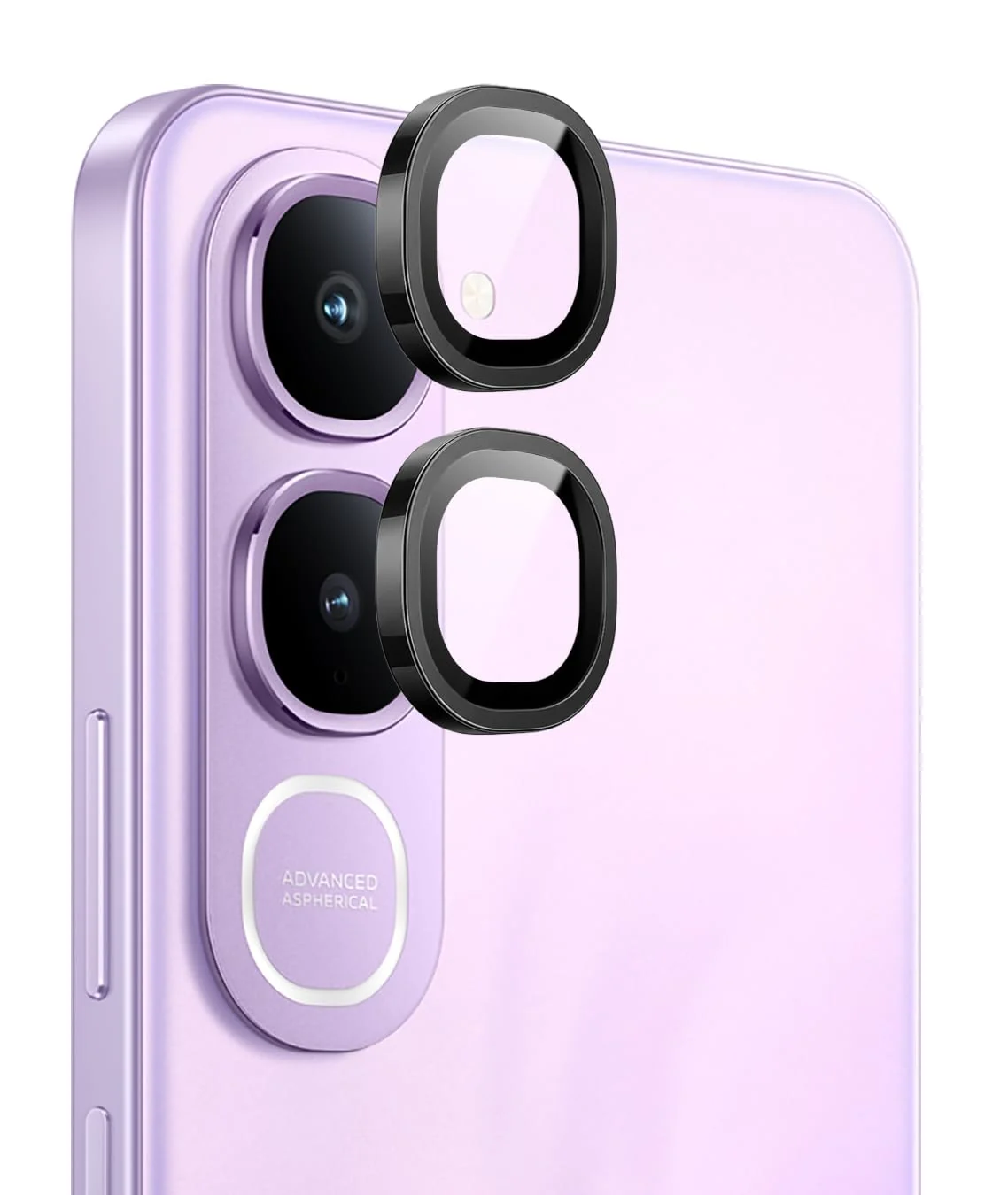 DL3 Mobilak Camera Lens Protector for vivo Y21D / vivo Y31 5G 2025, 9H Tempered Glass Metal Individual Ring Camera Cover Screen Protector, Case Friendly, Anti Scratch - Black