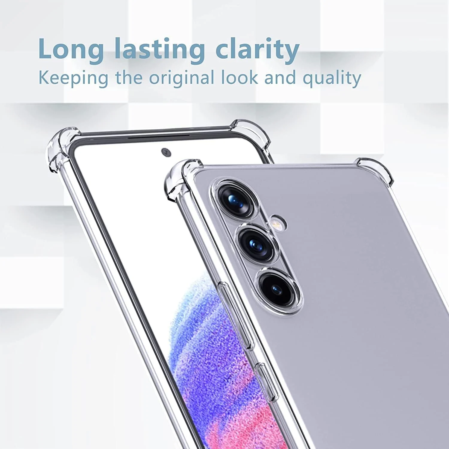 DL3 Mobilak Case Compatible with Samsung Galaxy A25, Cover Silicone TPU Gorilla Anti-shock Protector Camera Shockproof Corners - Clear