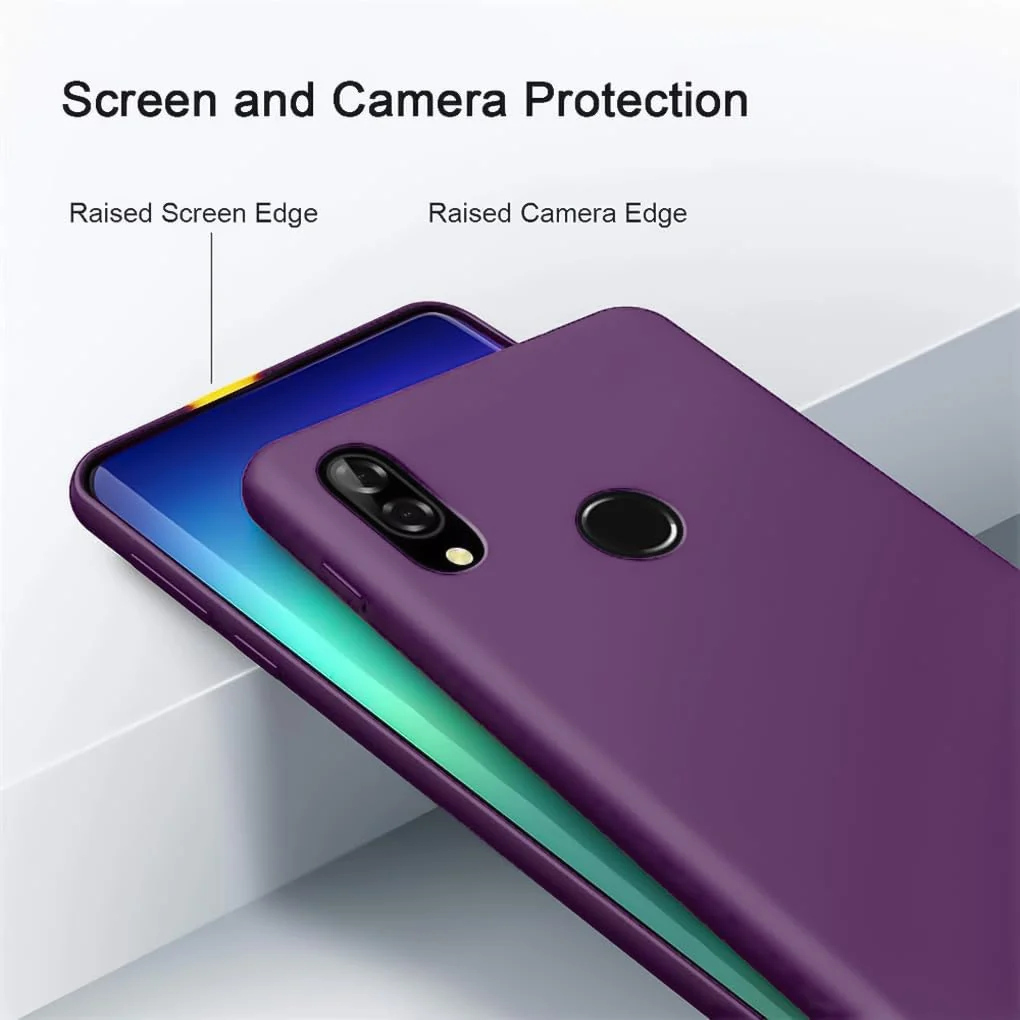 DL3 Mobilak Soft Silicone Protective Case for Huawei nova 3i with Microfiber Lining and Shockproof Design - Violet