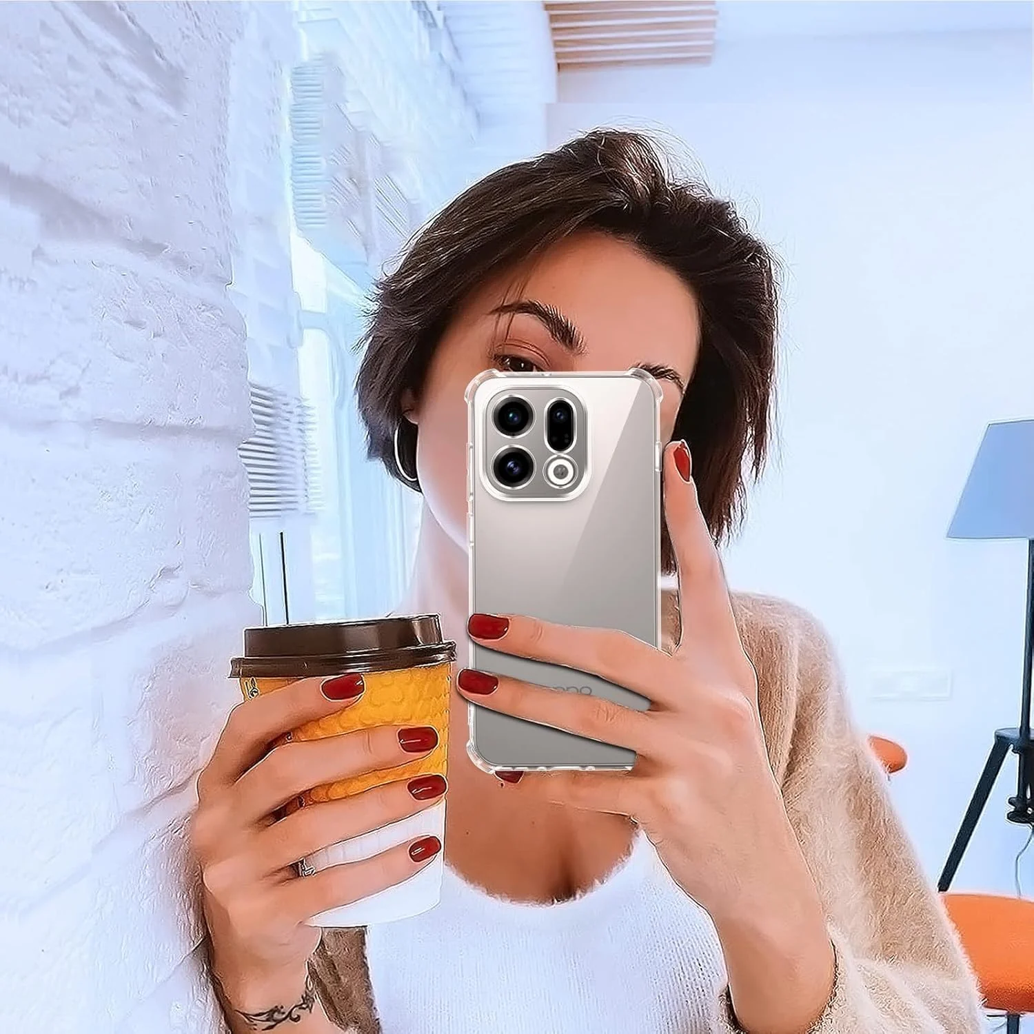 DL3 Mobilak Case Compatible with OPPO Find X9, Cover Silicone Transparent TPU Gorilla Anti-shock Protector Camera Shockproof Corners - Clear