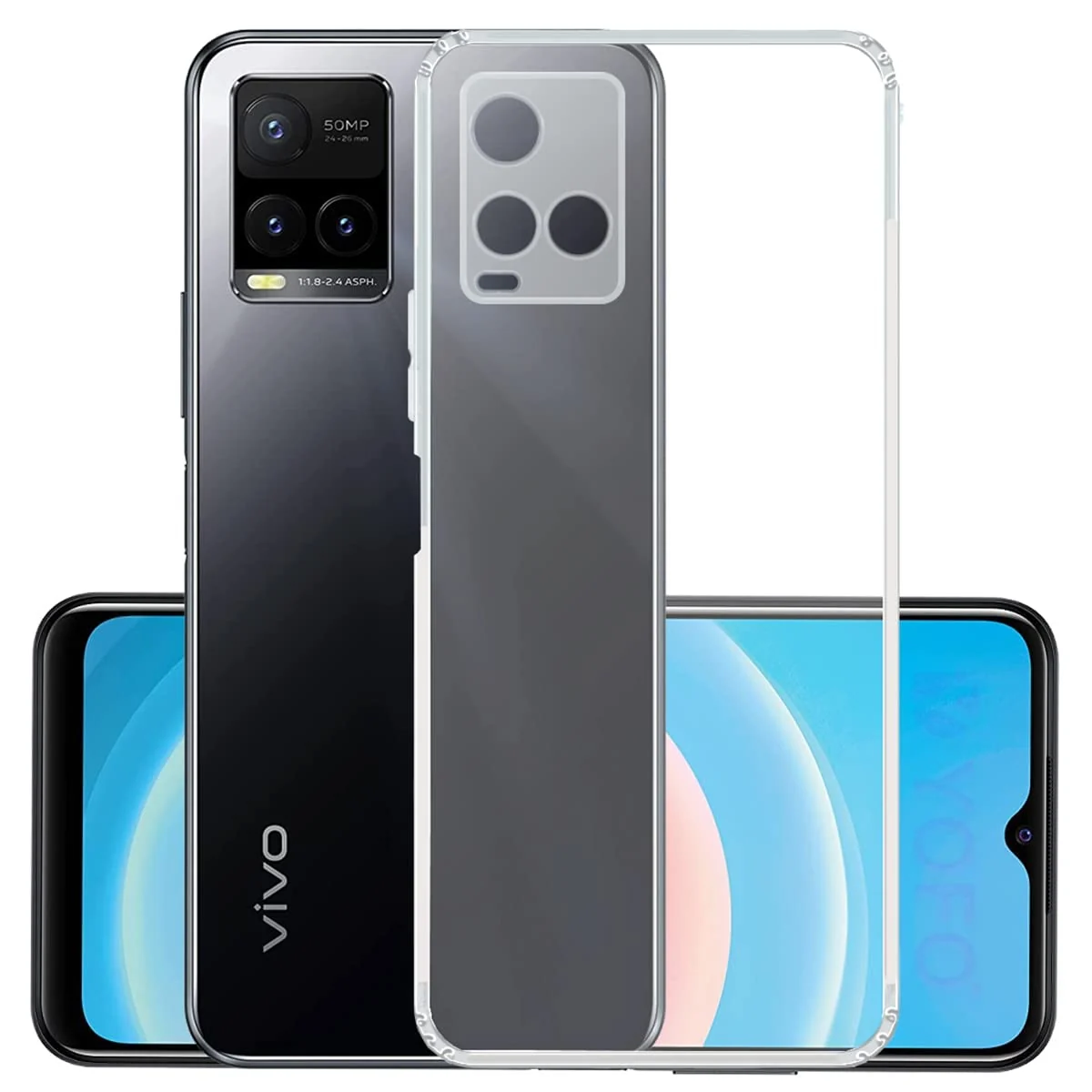 DL3 Mobilak Case Compatible with vivo Y33S 4G/vivo Y21s/vivo Y21 Case Crystal Soft TPU Gel Case Flexible Silicone Anti-Scratch Camera Protection TPU Cover - Clear