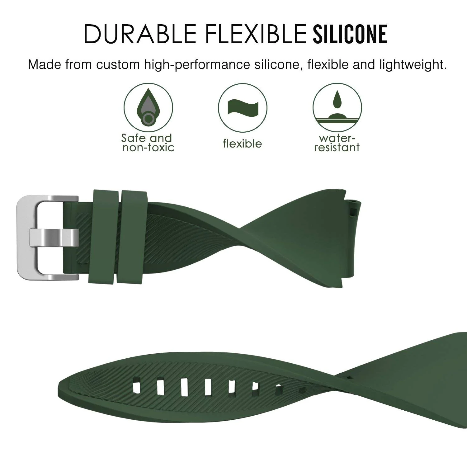 DL3 Mobilak Silicone Sport Band 22MM Xiaomi Redmi Watch 5 Active/5 Lite/Samsung Galaxy Watch 46mm/Watch 3 45mm/Gear S3/Huawei watch (GT6 GT5 GT4 GT3 GT2 GT 46MM)/GT2E/GT5 Pro/GT 6 Pro/Amazfit GTR 3/4 - Army Green
