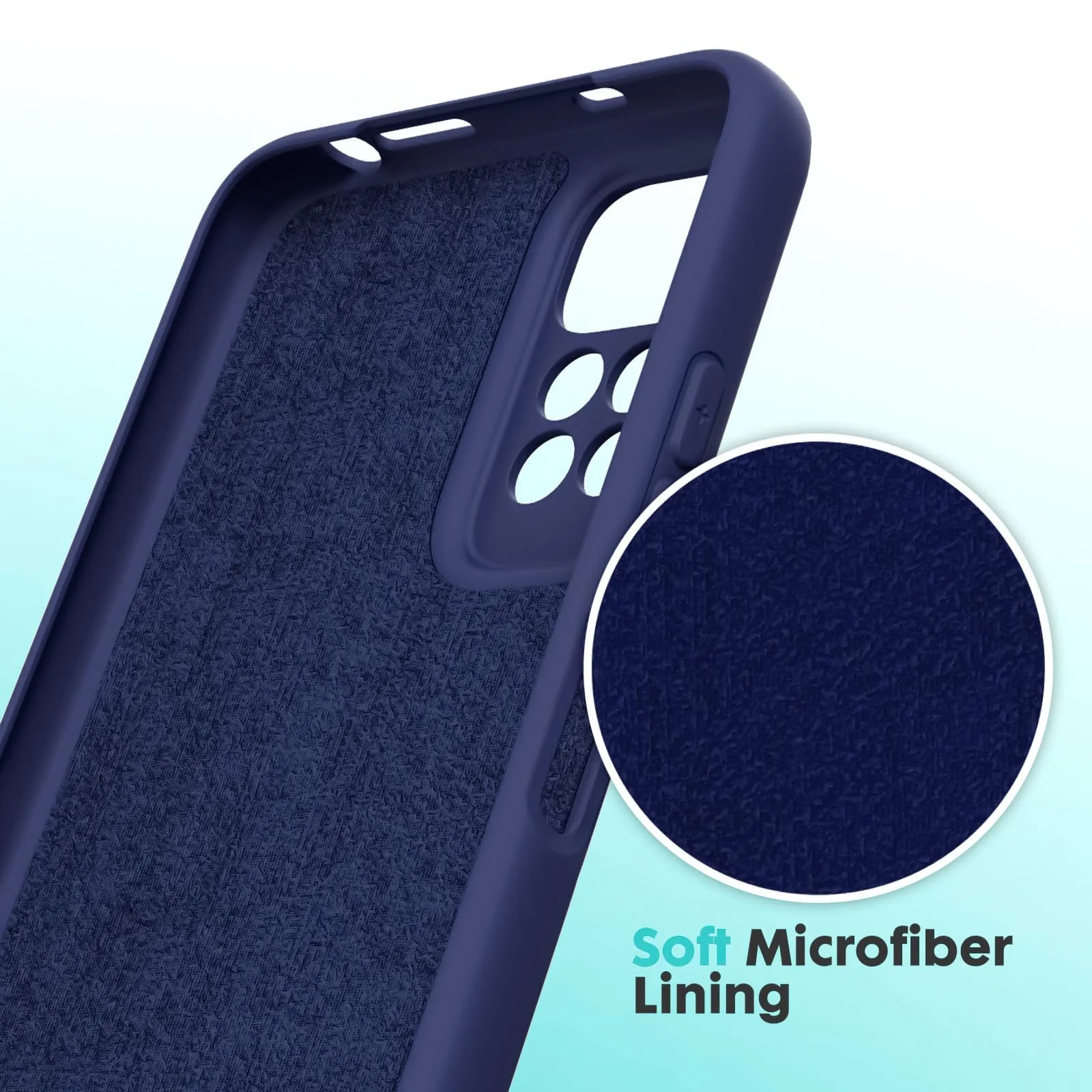 DL3 Mobilak Liquid Silicone Protective Case with Soft Microfiber Lining with Full Camera Protection for Xiaomi Redmi Note 12 Pro 4G / Redmi Note 11 Pro 4G&5G - Blue 2