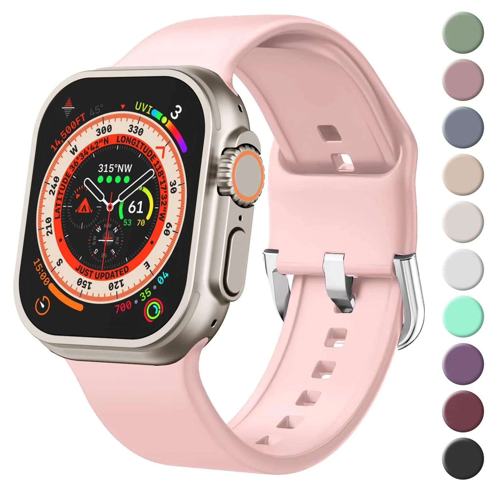 Apple Watch Ultra 49MM 45MM 44MM 42MM — DL3 Mobilak Sport Band For Apple Watch Ultra 49mm 46mm 45mm 44mm 42mm, Soft Silicone Wristband Replacement Strap with Classic Clasp for iWatch Series 11 10 9 8 7 6 5 4 SE SE2 Ultra 3 2 1 for Women Men