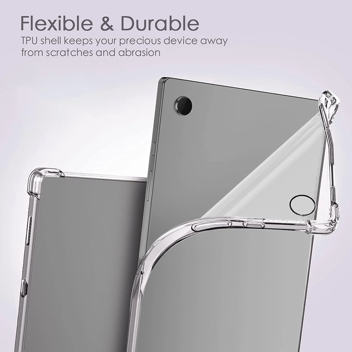 DL3 Mobilak Case For Samsung Galaxy Tab A9 Cover Case 8.7 inch Tablet Cover [SM-X110/X115/X117] Ultra Thin Silicone Shockproof Back Shell HD TPU Protective Cover - Clear