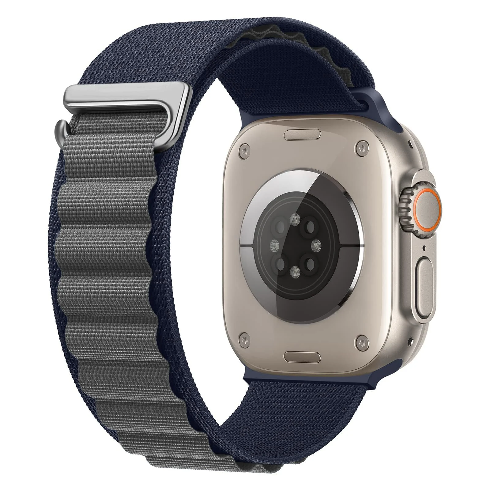 DL3 Mobilak Trail/Alpine Loop Nylon Band Compatible with Apple Watch Ultra 2/Ultra Band 49mm 45mm 44mm 42mm, Adjustable with Metal C-Hook Strap for iWatch Ultra Series 9/8/7/6/5/4/3/2/1/SE2/SE - A.Blue Gray