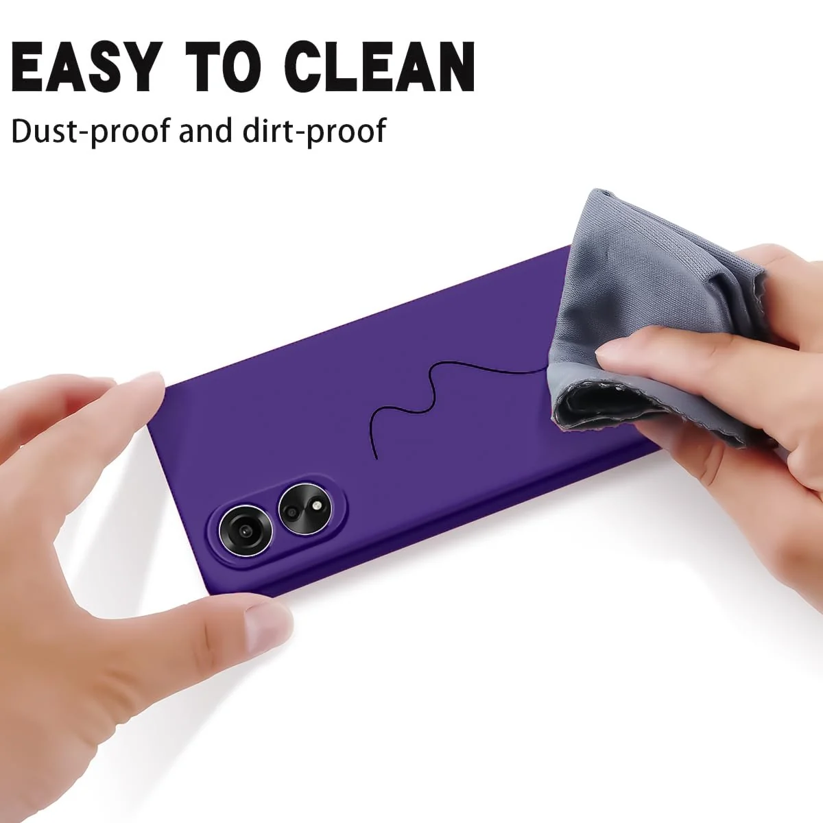DL3 Mobilak OPPO A18 Case, Soft Flexible Silicone Gel Rubber Bumper Cover, Full Body Shockproof Protective Phone Case - Purple