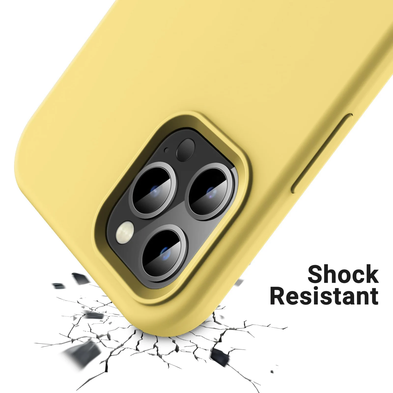 DL3 Mobilak Liquid Silicone Protective Case for iPhone 12 Pro Max (6.7 Inch) with Camera Protection and Microfiber Lining - Yellow