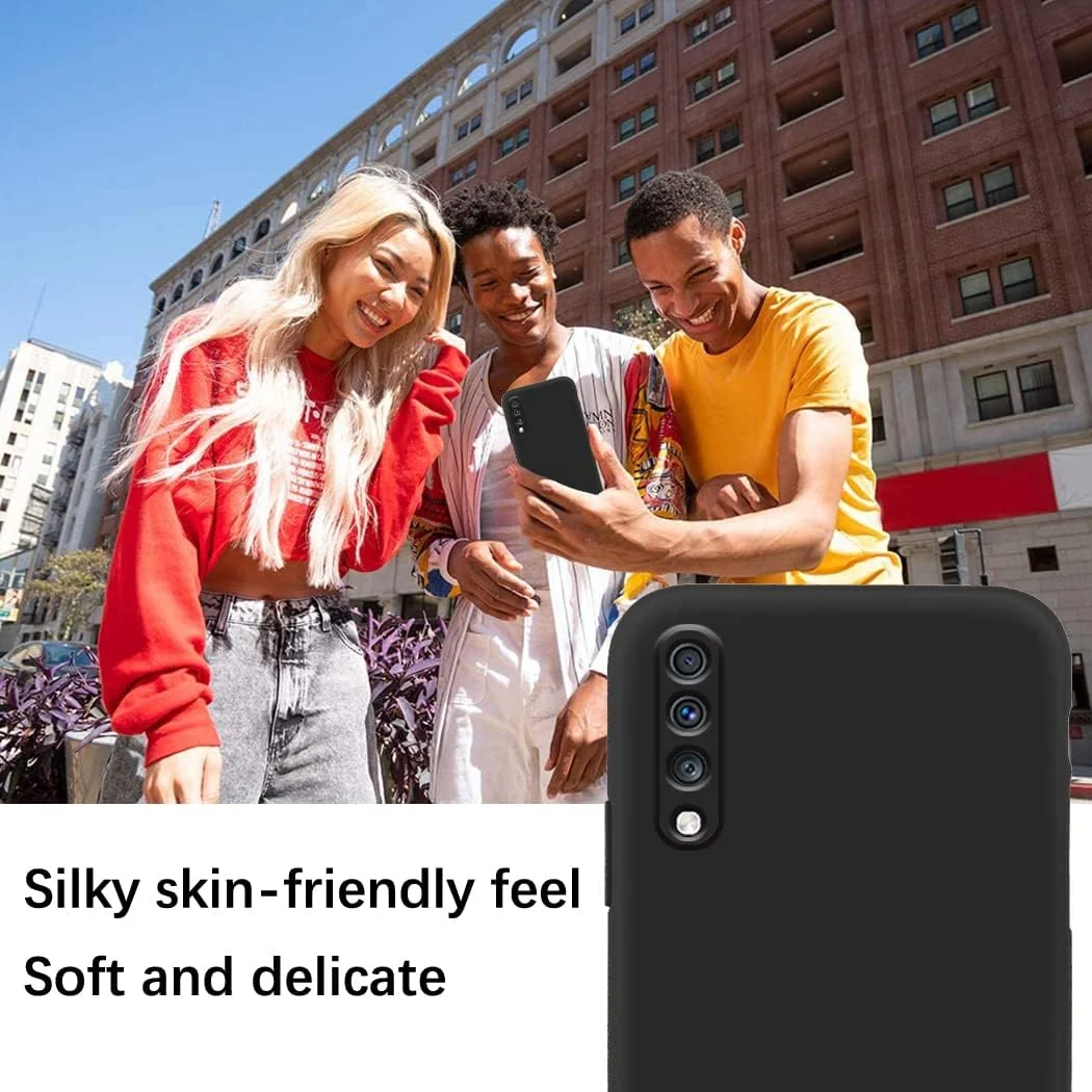 DL3 Mobilak Liquid Silicone Protective Case for Xiaomi Mi 9 Lite with Microfiber Lining and Shockproof Design - Black