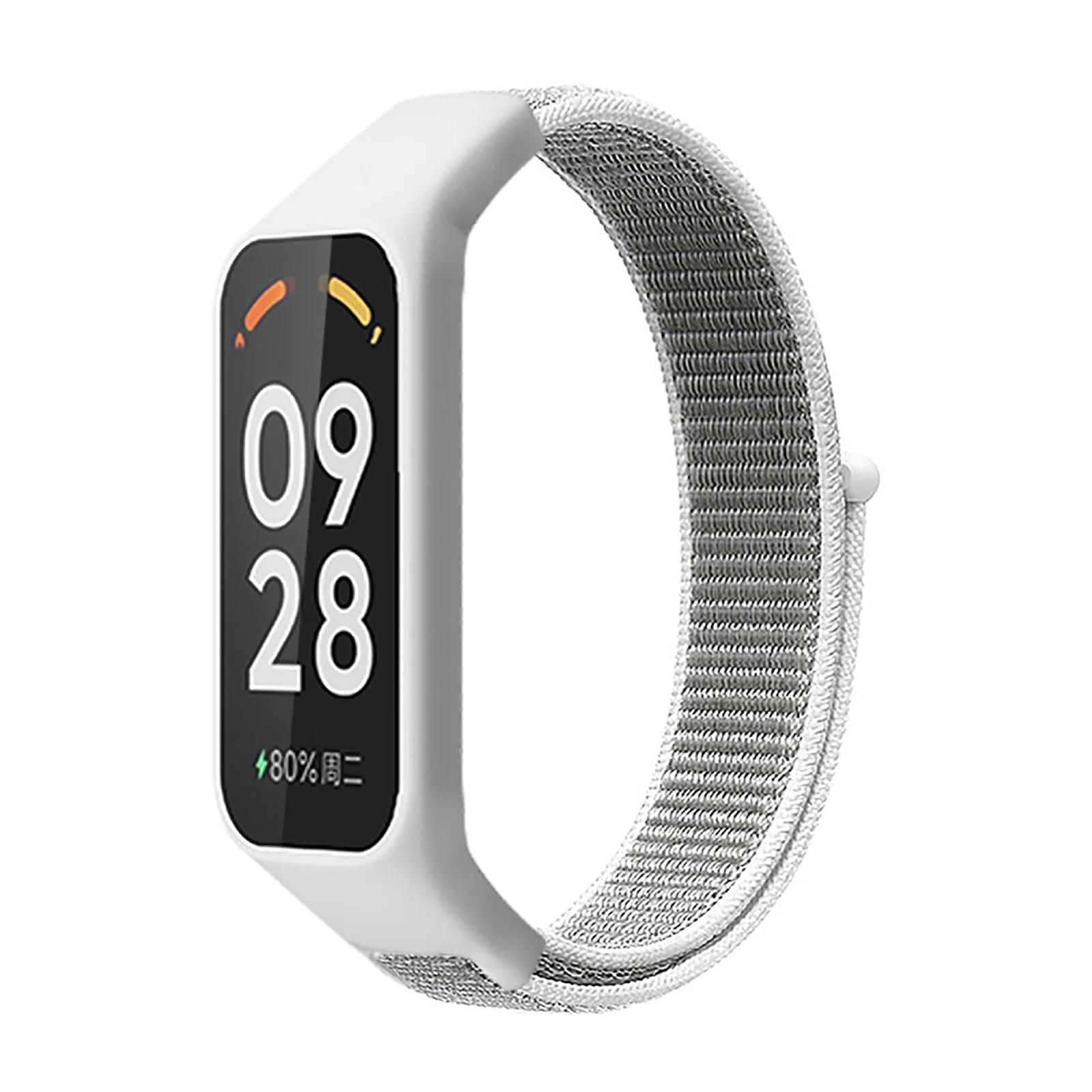 DL3 Mobilak Nylon Strap for Redmi Smart Band 2 / Xiaomi Smart Band 8 Active, Sports Bracelet and Replacement Strap Soft Breathable for Xiaomi Mi Band 8 Active/Redmi Band 2 for Men Women - Pearl
