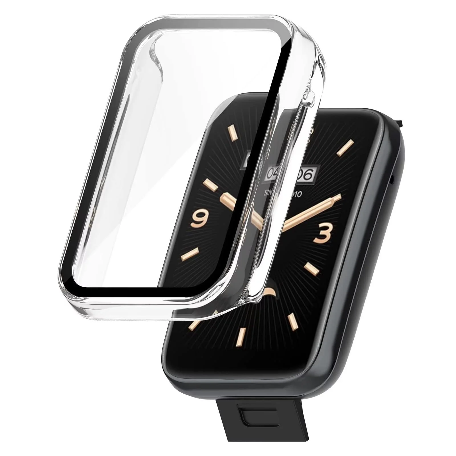 DL3 Mobilak Case for Xiaomi Mi Band 7 Pro, Bumper Full Coverage Hard Overall Protective Cover, Built-in Tempered Glass Screen Protector Film High Sensitivity For Xiaomi Smart Band 7 Pro