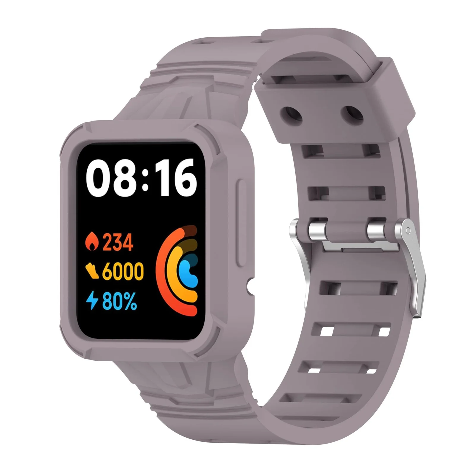 DL3 Mobilak Replacement Wrist Band Compatible with Xiaomi Redmi Watch 2 Lite/Mi Watch Lite/Poco Watch/Redmi Watch 2/Horloge 2, Adjustable Soft Silicone Wrist Strap with Cover - Roland Purple