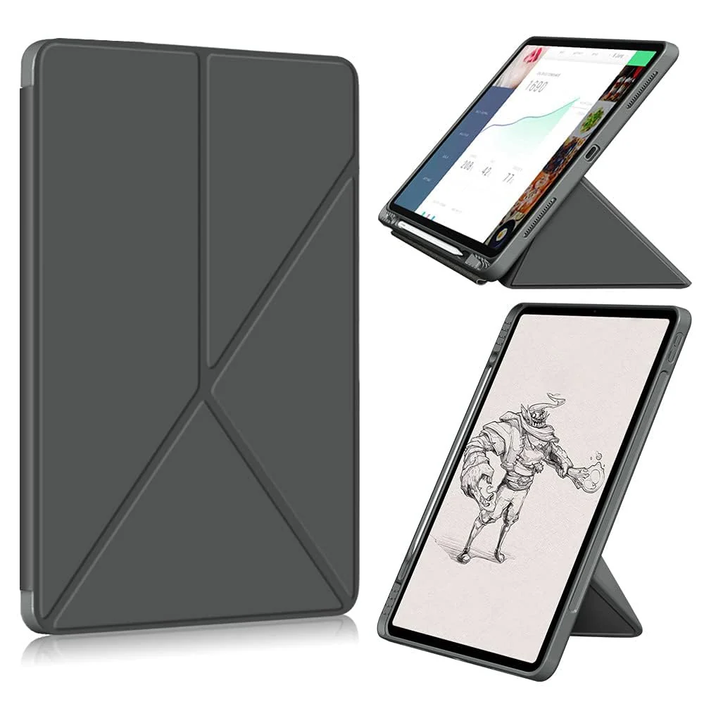DL3 Mobilak Compatible with iPad Pro 11 Inch Case 2022(4th Gen)/2021(3rd Gen)/2020(2nd Gen) Case, Smart Stand, Pencil Holder, Shockproof Slim Lightweight Leather Cover, Modern Abstract Design - Grey