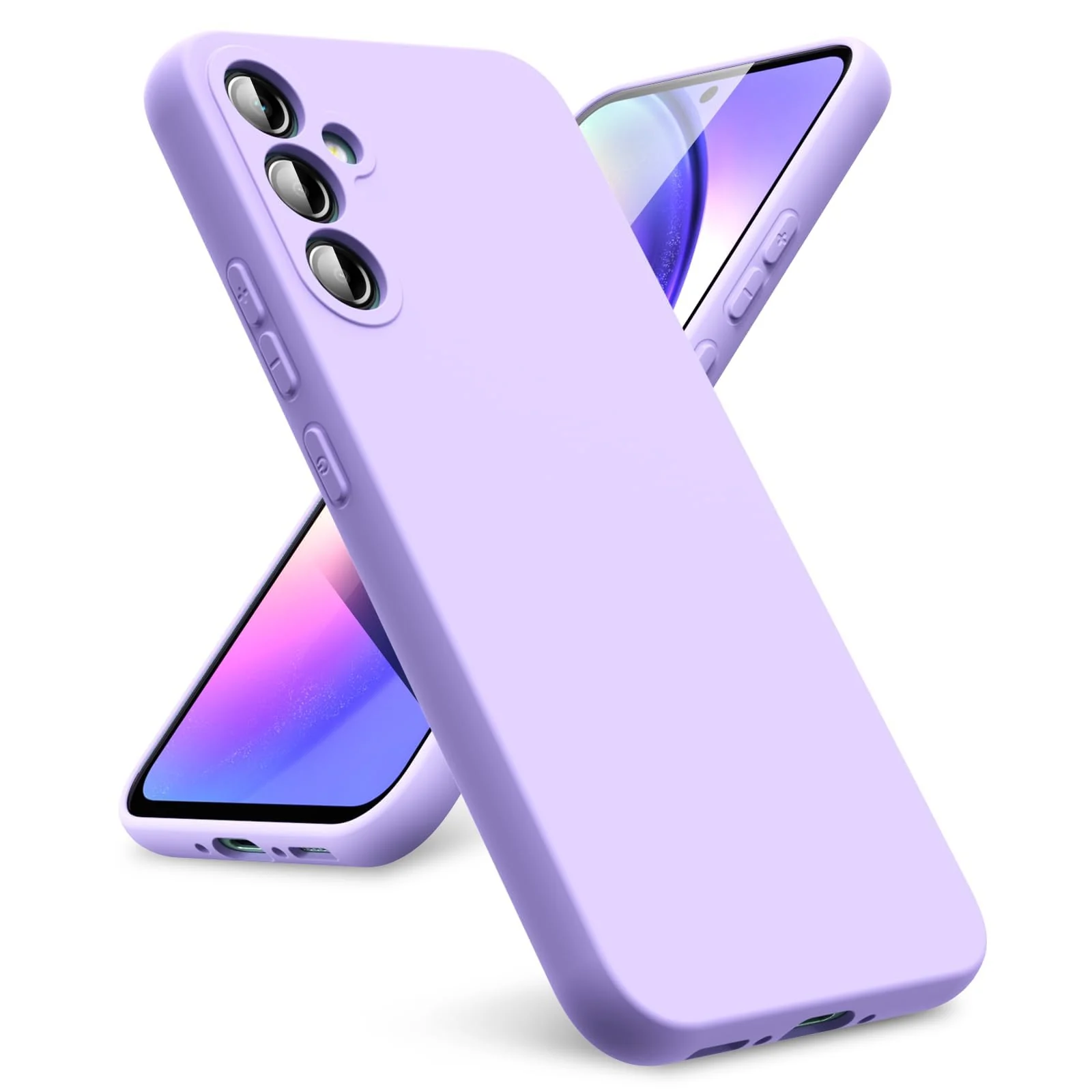 DL3 Mobilak Samsung Galaxy A14 5G Case, Soft Flexible Silicone Gel Rubber Bumper Cover, Full Body Shockproof Protective Phone Case - Lavnder
