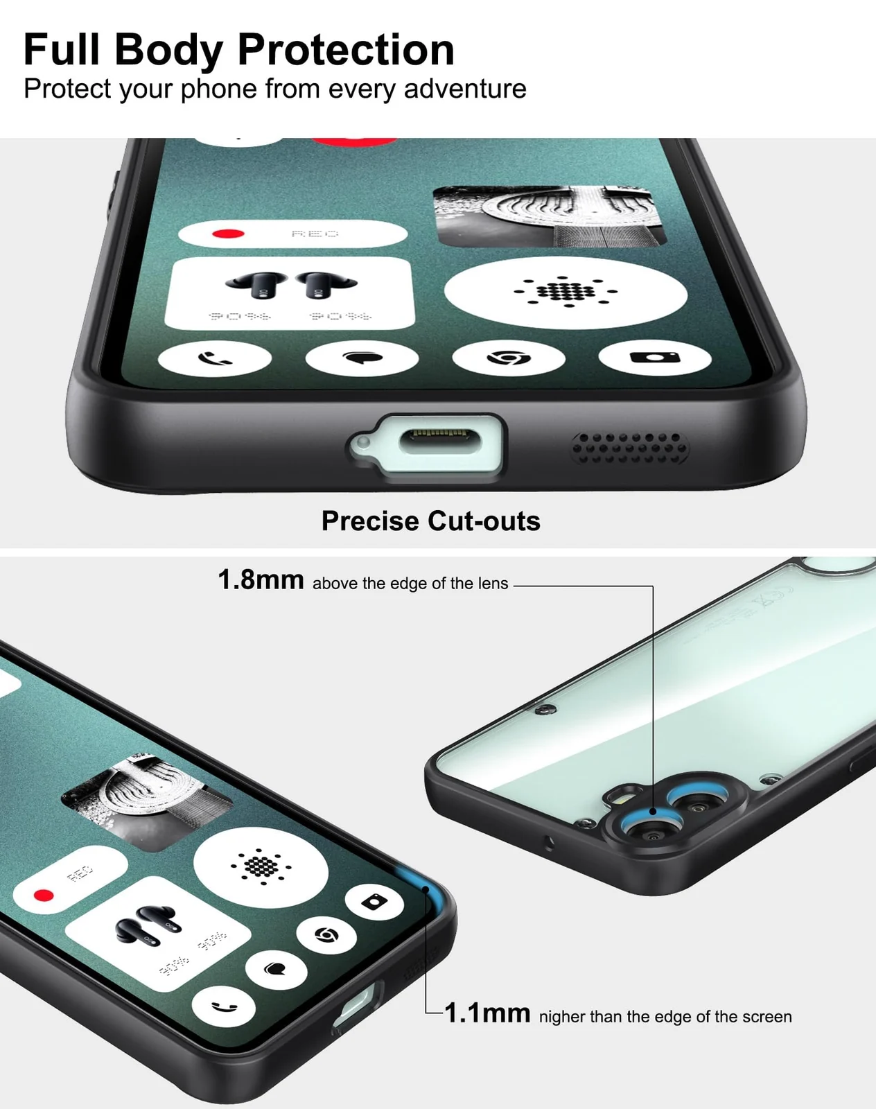 DL3 Mobilak Clear Protective Case for Nothing Phone 1 - Gray