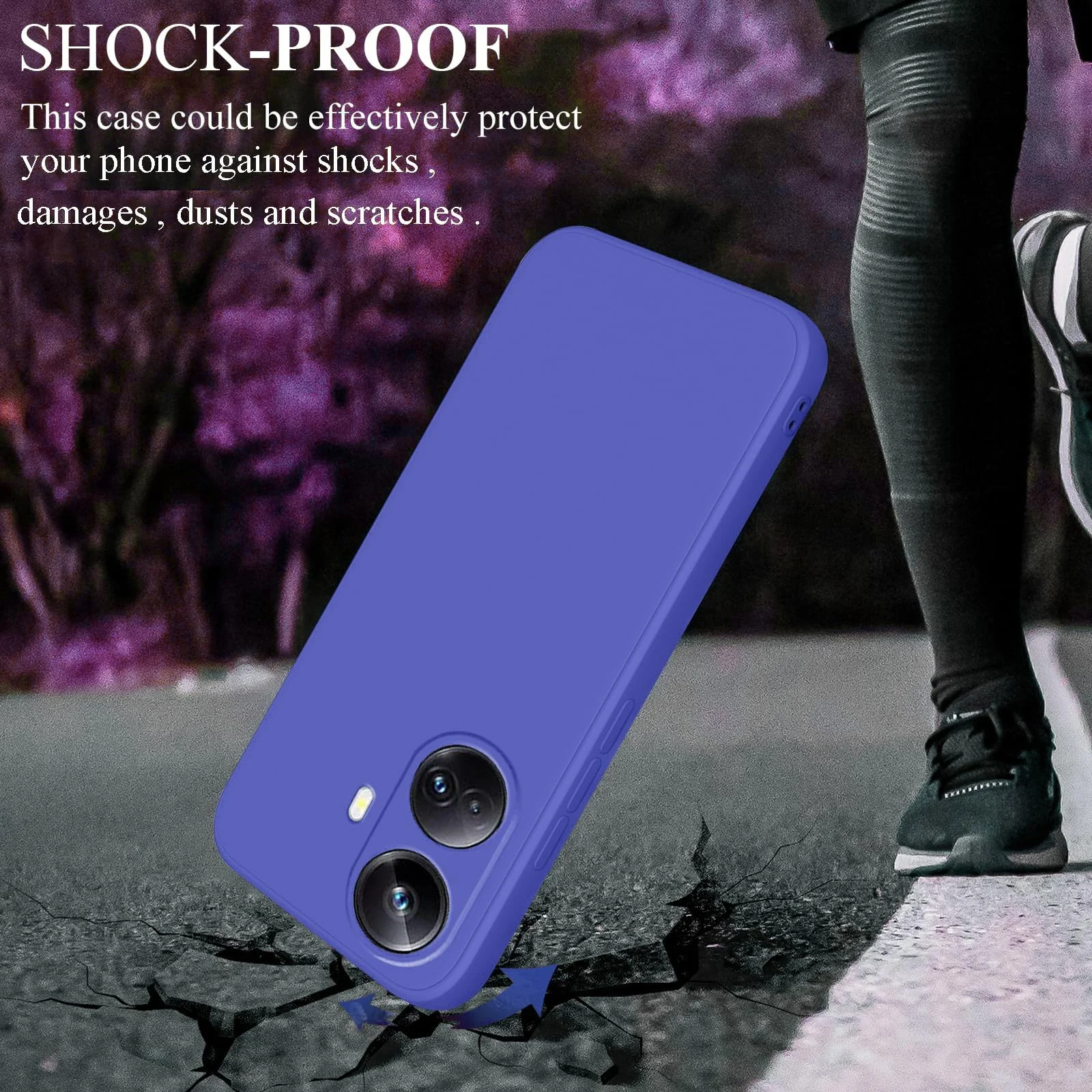 DL3 Mobilak Silicone Protective Case for realme 10 pro plus, Shock-absorbing protection, Scratch-resistant surface, Soft microfiber lining - Light Blue