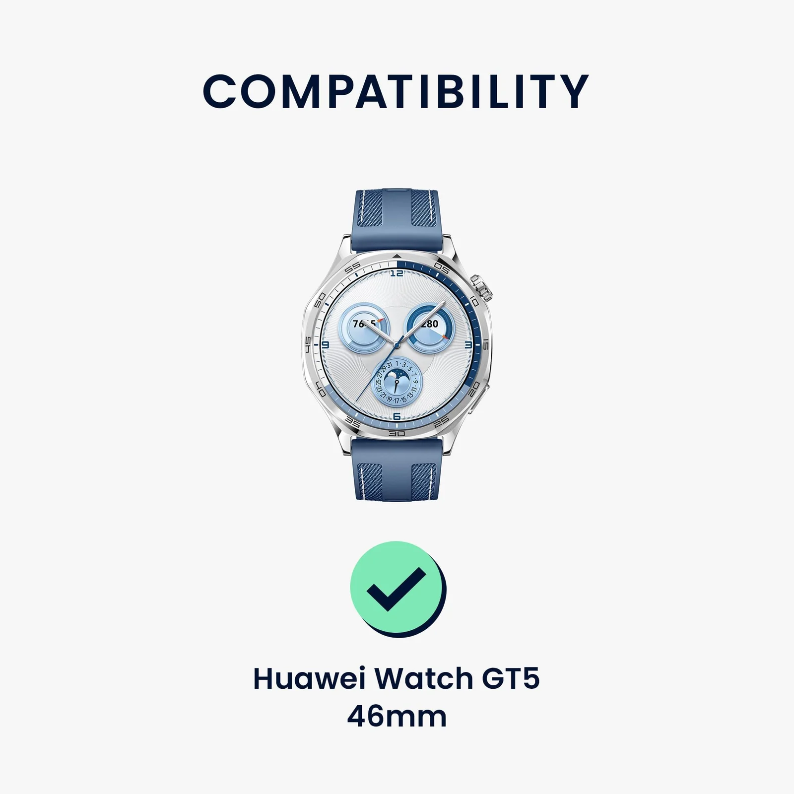 DL3 Mobilak Screen Protector For Huawei Watch GT 5 46mm, 3D Curved Soft Edge Protective Film [Anti-Scratch] [Bubble Free] [Ultra Shatterproof] [High Sensitive] (Not Glass) For Huawei Watch GT5 46mm - Black