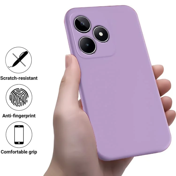 DL3 Mobilak Soft Silicone Protective Case for realme C51 with Microfiber Lining and Shockproof Design - Light Purple