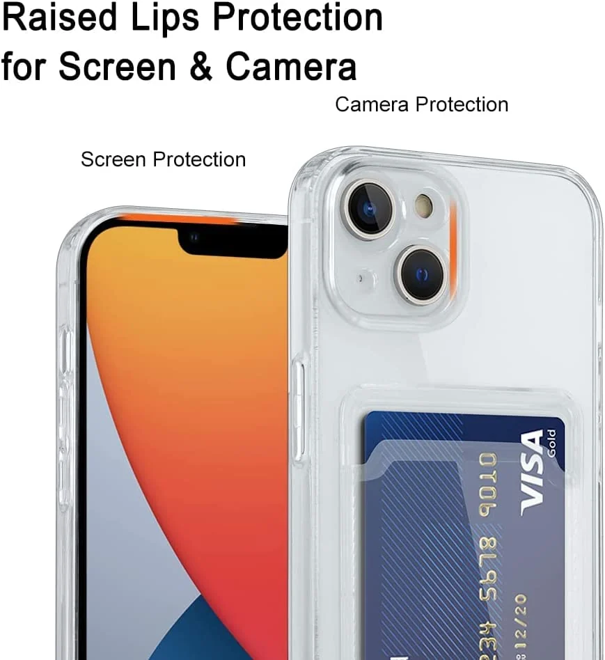 DL3 Mobilak Compatible with Apple iPhone 13 (6.1 inch) Wallet Case with Card Holder, Precision Cut-Outs and TPU Bumper for Shock Absorption, Anti-Scratch Smudge-Proof (Matte ) - Clear