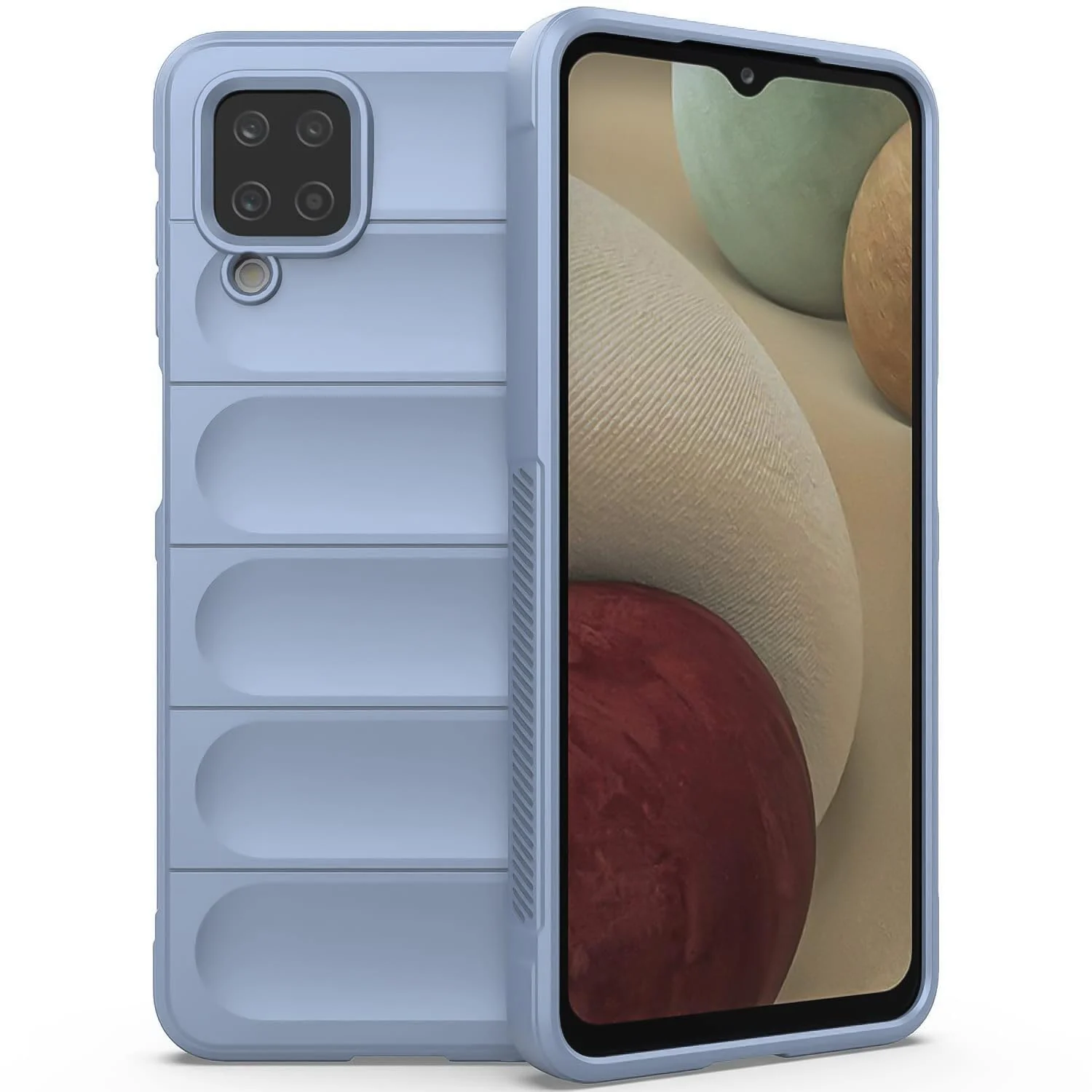 DL3 Mobilak Flexible Silicone and TPU Protective Case with Camera Protection for Samsung Galaxy A12 / M12 - Baby Blue