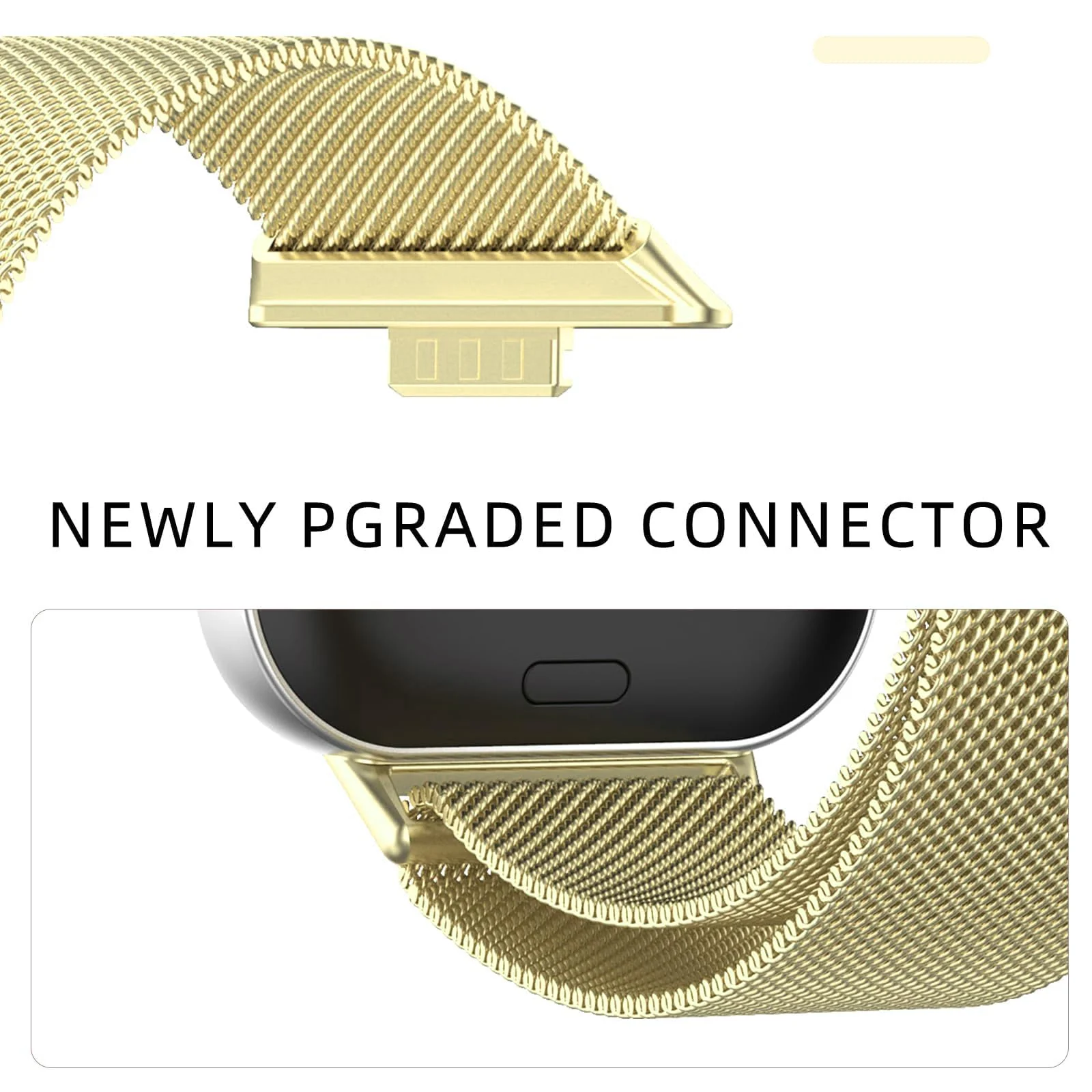 DL3 MOBILAK Milanese Magnetic Stainless-Steel Watch Strap for Huawei Watch Fit 3 and 4 and 5 and 5 Pro - A-Gold