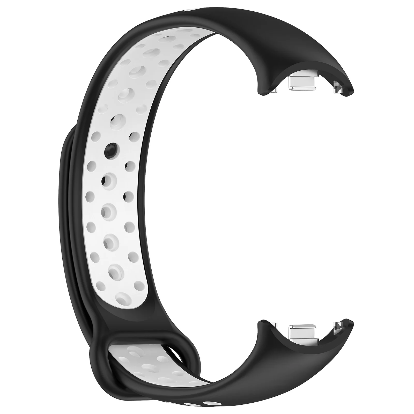 DL3 Mobilak Strap for Xiaomi Mi Band 9 / Mi Band 8, Breathable Sport Silicone Watch Band Strap, Replacement Bracelet Wristband Wrist Strap for Xiaomi Smart Band 9/Xiaomi Smart Band 8 Watch Accessories - Black White