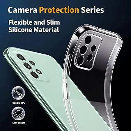 DL3 Mobilak Case Compatible with Samsung Galaxy A73 Case Crystal Soft TPU Gel Case Flexible Silicone Anti-Scratch Camera Protection TPU Cover - Clear