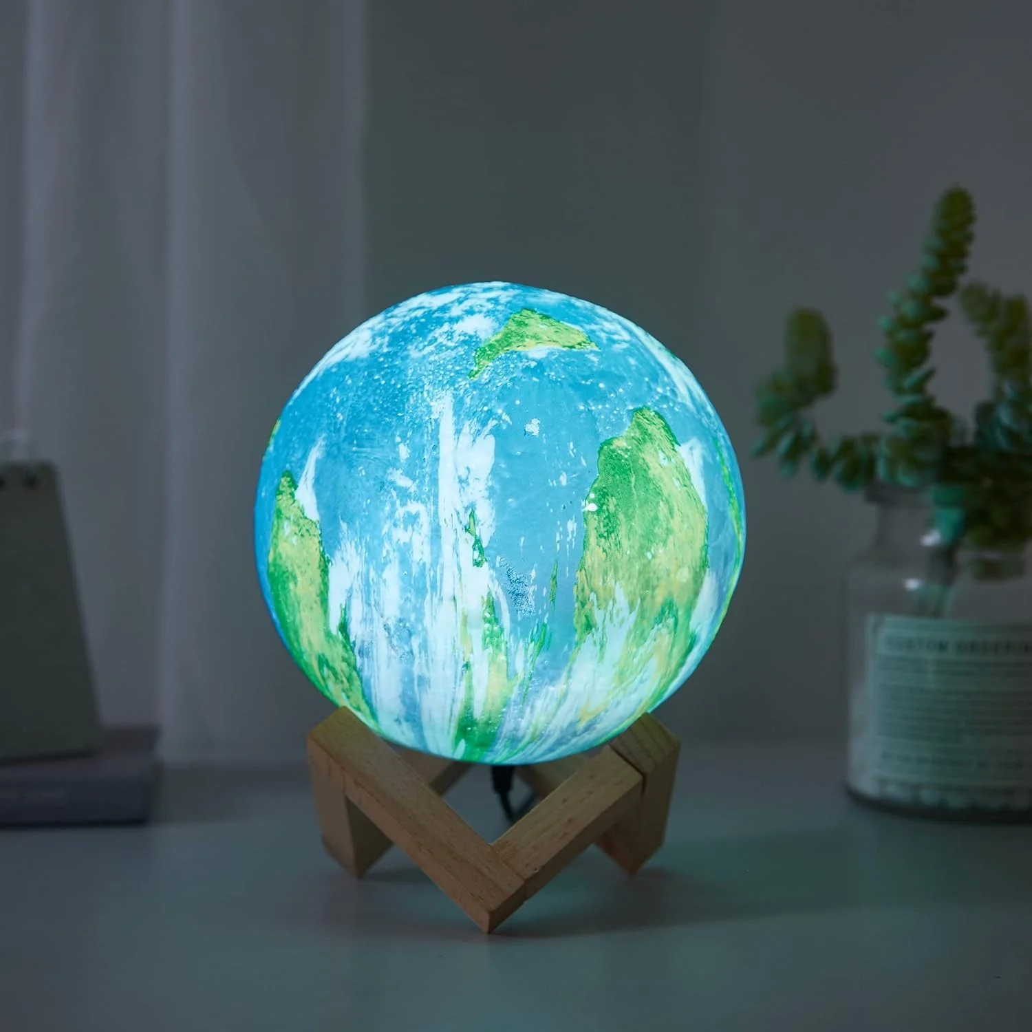 Mobigon 880ML Air Humidifier 3D Moon Lamp light Diffuser Aroma Essential Oil USB Ultrasonic Humidificador Night Mist Purifier - Multy Color