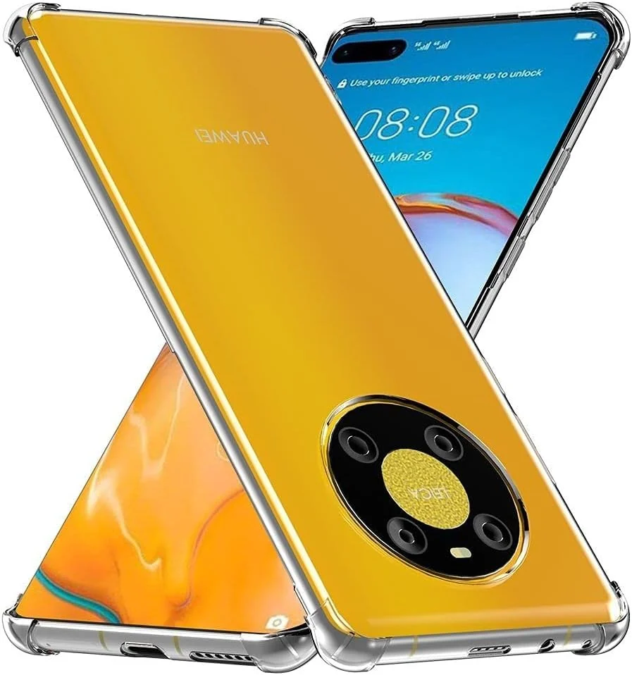 DL3 Mobilak Case Compatible with Huawei Mate 40 Pro, Cover Silicone Transparent TPU Gorilla Anti-shock Protector Camera Shockproof Corners - Clear