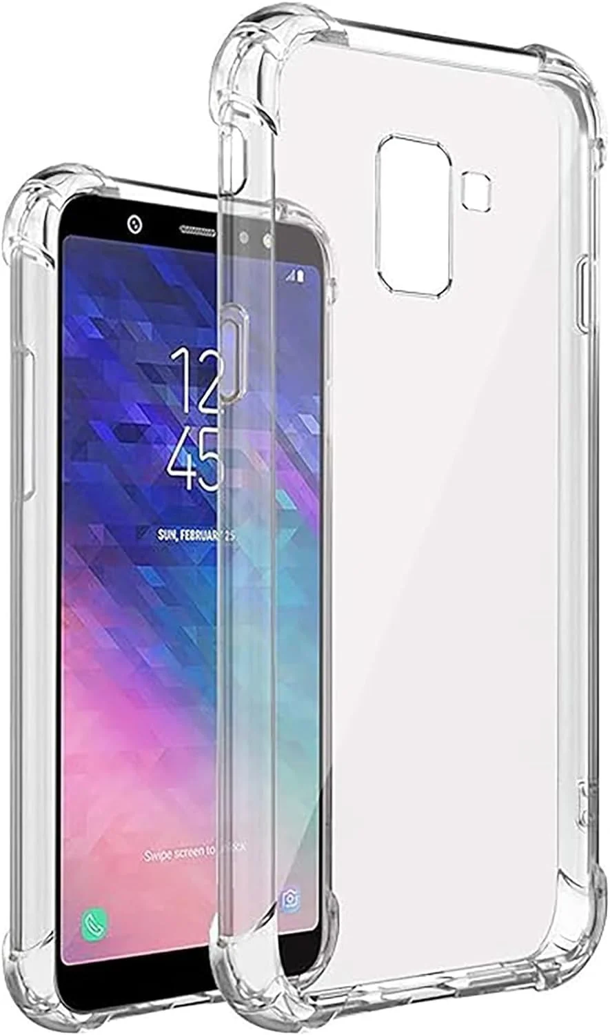 DL3 Mobilak Case Compatible with Samsung Galaxy A6 (2018), Cover Silicone TPU Gorilla Anti-shock Protector Camera Shockproof Corners - Clear