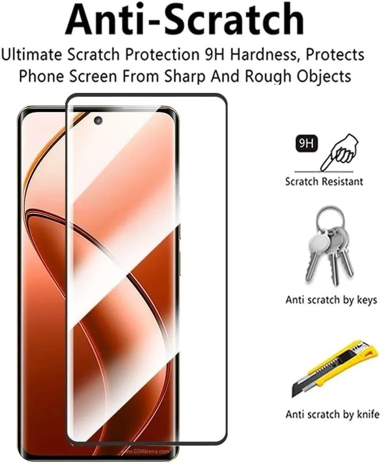 DL3 Mobilak Screen Protector for realme P1 Pro 5G, Tempered Glass Screen Saver Premium HD Protective, Scratch Resistant, NO-Bubble, 9H Hardness, Full Coverage Film - Clear