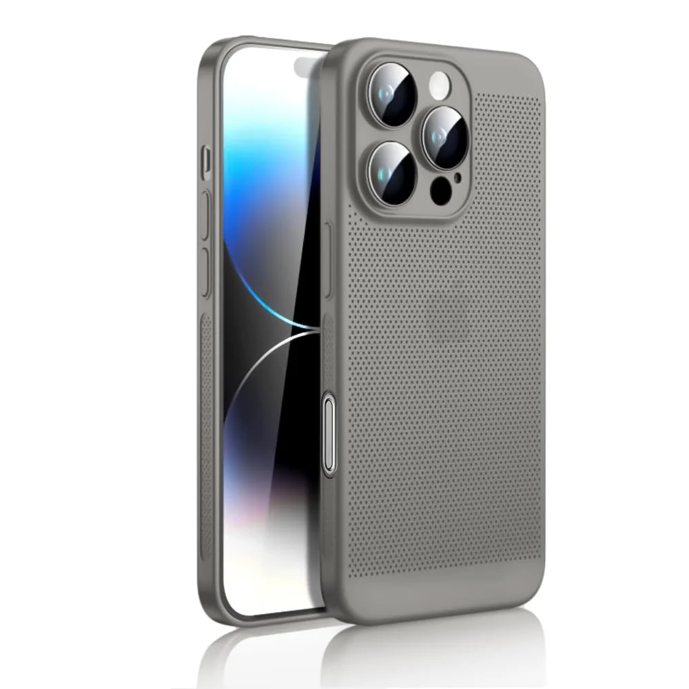 DL3 Mobilak Heat-Dissipation Hard PC Case with Built-In Camera Lens Protector for iPhone 16 Pro Max 6.9-Inch - Titanium Gray