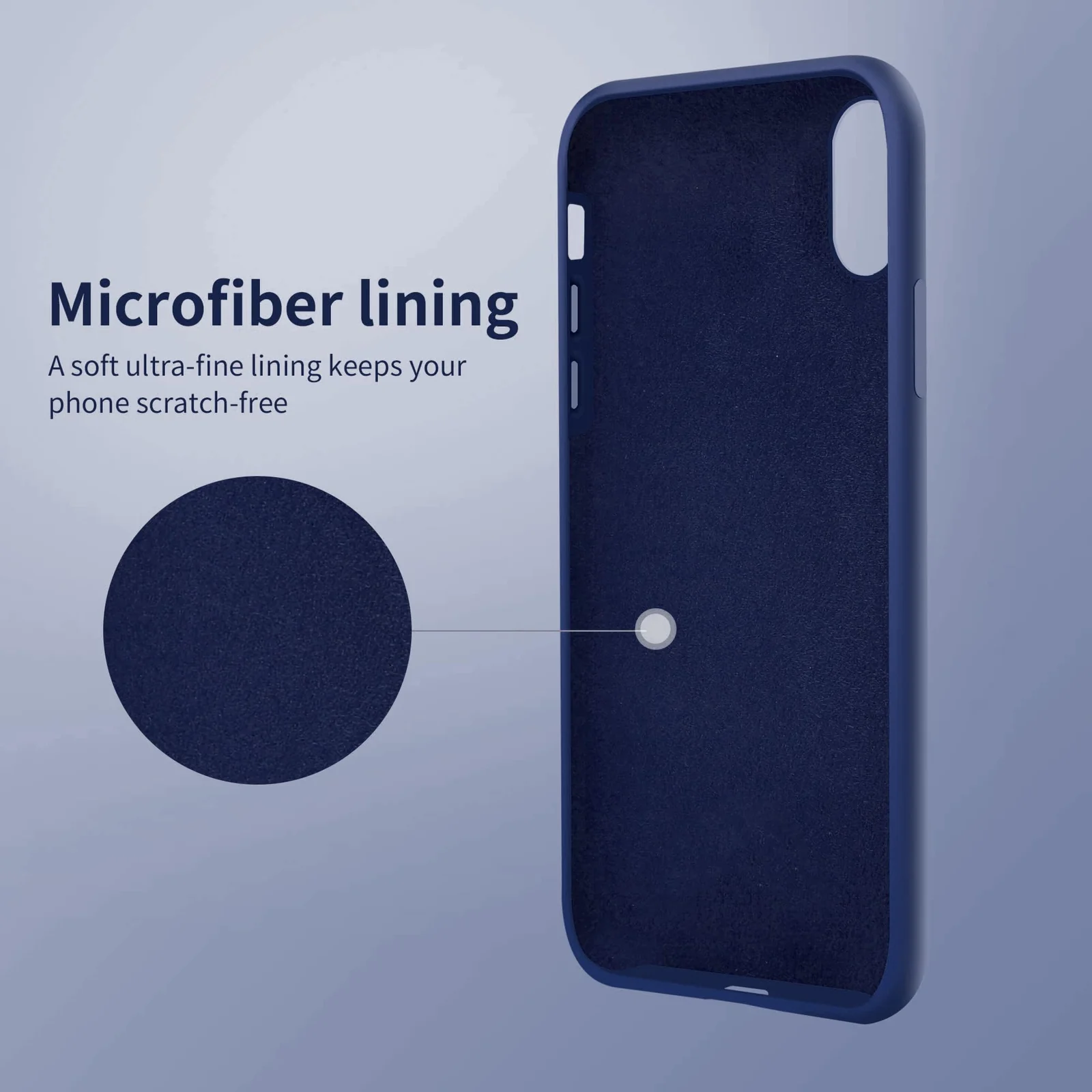 DL3 Mobilak Liquid Silicone Case for iPhone X / iPhone XS, Shock-absorbing protection, Scratch-resistant surface, Soft microfiber lining - A.Royal Blue