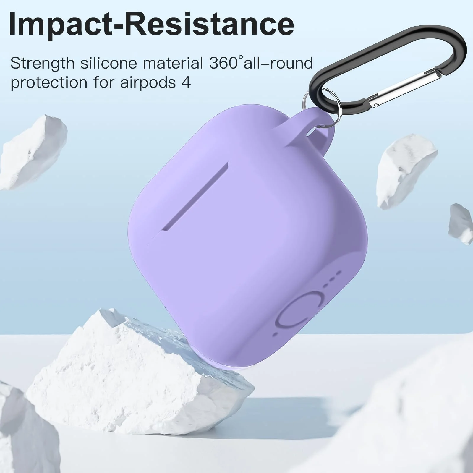 DL3 Mobilak Compatible with AirPods 4 Case (2024), Soft Silicone Full Protective Case Cover with Keychain, For Apple AirPods 4th Generation for Women Men - Banana Violet