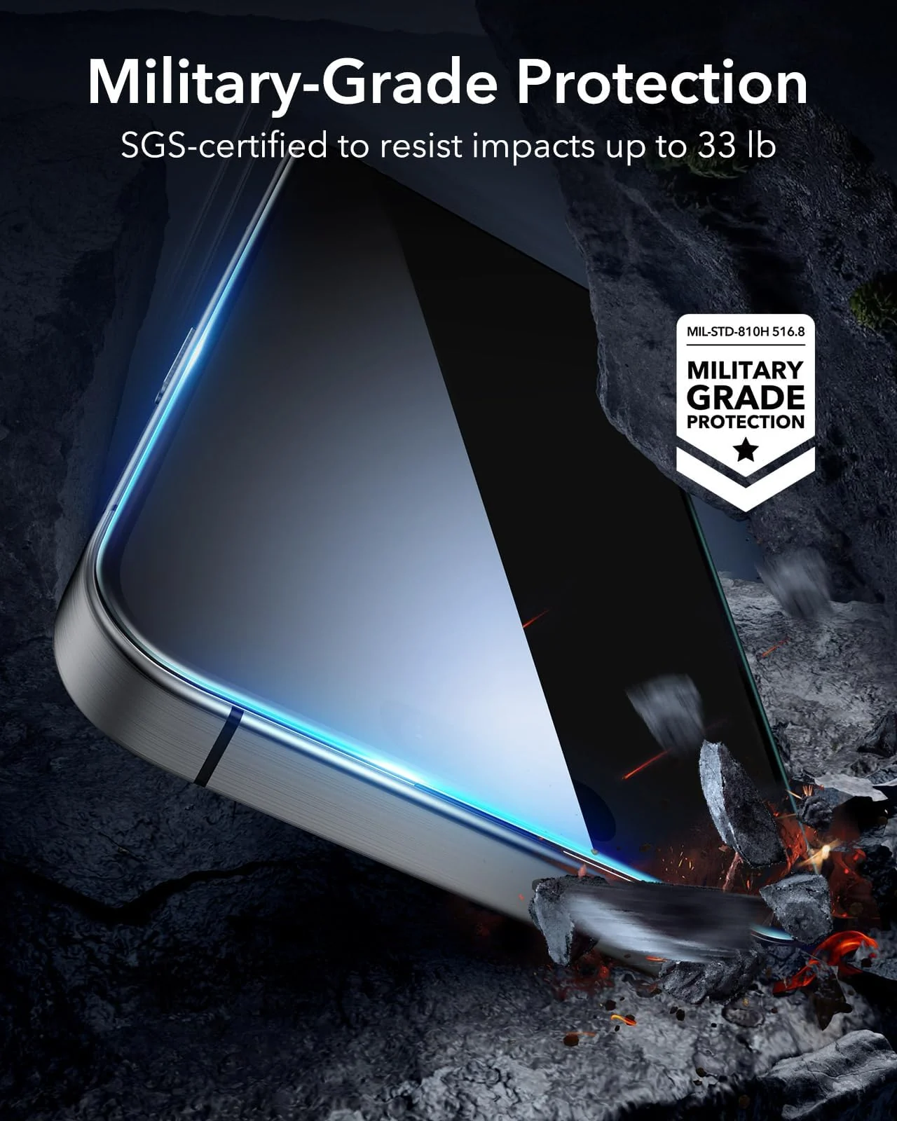 DL3 Mobilak Screen Protector for iPhone 16 Pro Max 6.9-Inch, 9H Hardness Tempered Glass Film [Anti-Scratch] [No Bubbles] Anti-Spy Full Coverage Screen Protector for iPhone 16 Pro Max - Privacy