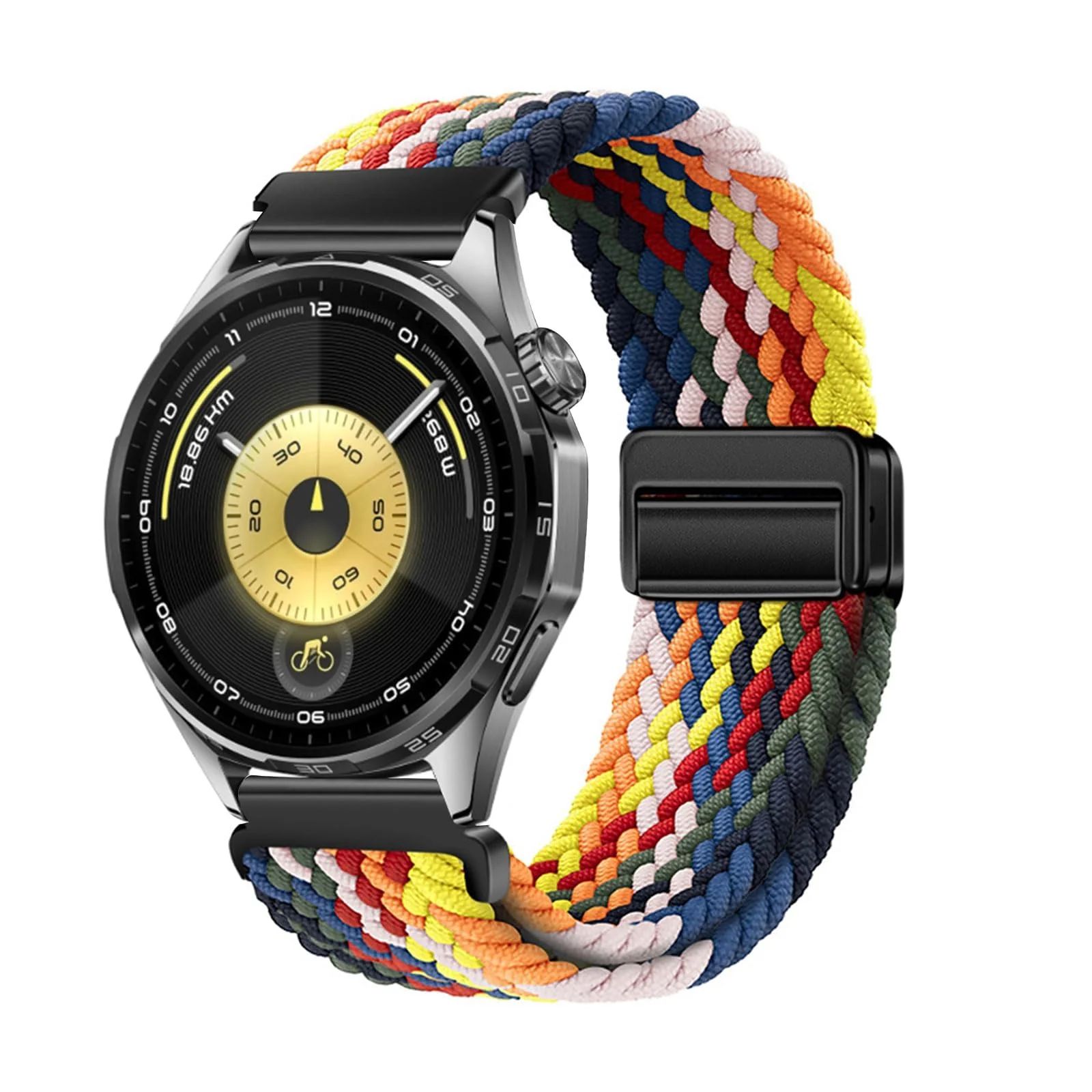 DL3 Mobilak 22mm Magnetic Band for Redmi Watch 5 Active/5 Lite/Samsung Galaxy Watch 3 45mm/Watch 46mm/Gear S3/Huawei watch GT6 GT5 46MM/GT2E/GT6 Pro/GT 5 Pro/Amazfit GTR 4/3, Stretchy Braided Nylon Sport Strap - Official Colorful