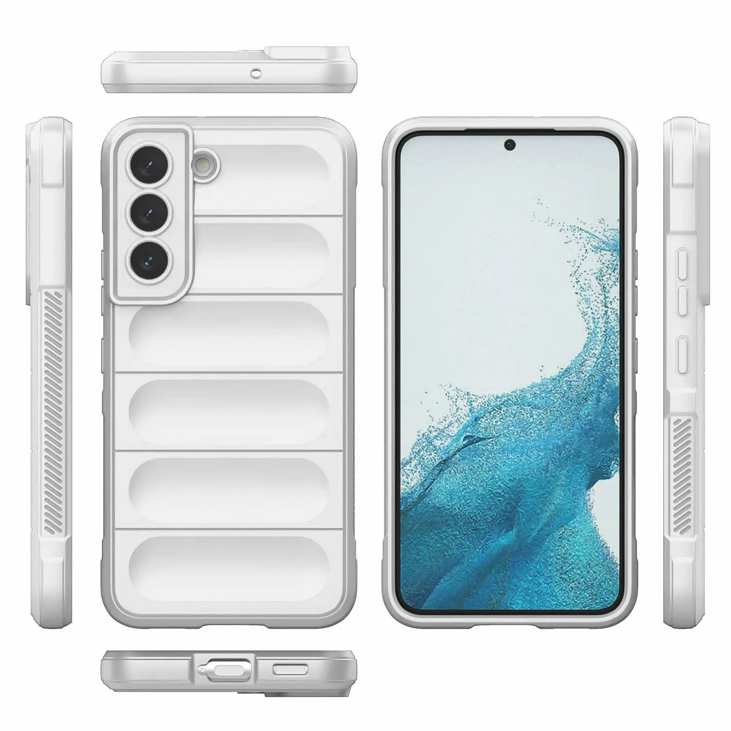 DL3 Mobilak Soft Silicone Protective Case for Samsung Galaxy S21 FE with Camera Protection and Shockproof Design - White