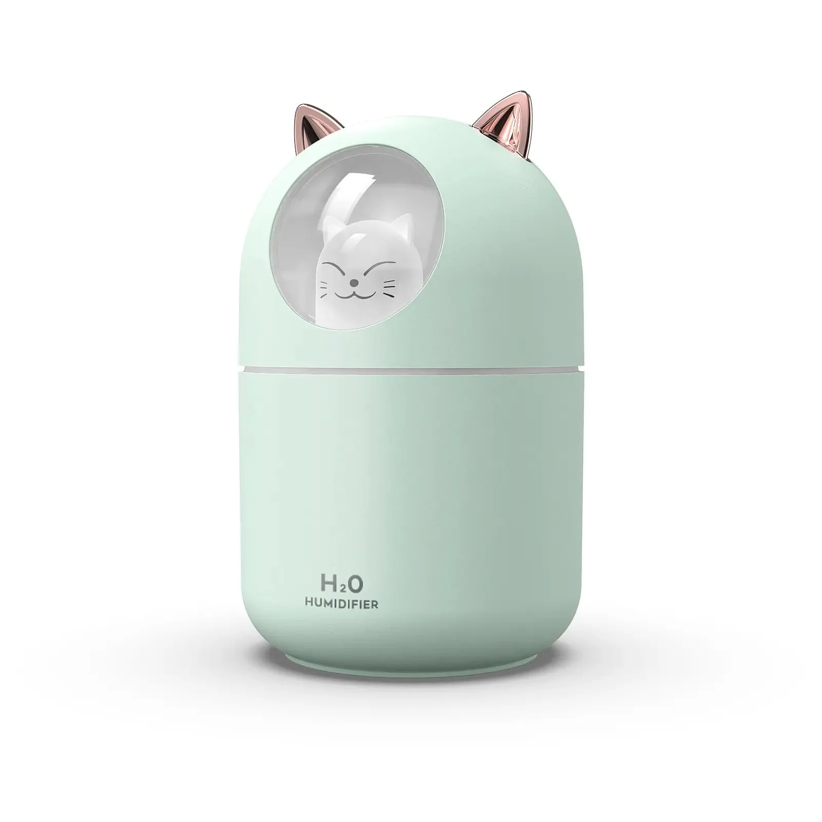 Mobigon Wood Cool Mist Ultrasonic Humidifier for Room Moisture, Aroma Diffuser for Home, 300ml Essential Oil Diffuser with 7 Colorful Night Light, Auto Shut-Off, Home, Office, car - E.Turquize