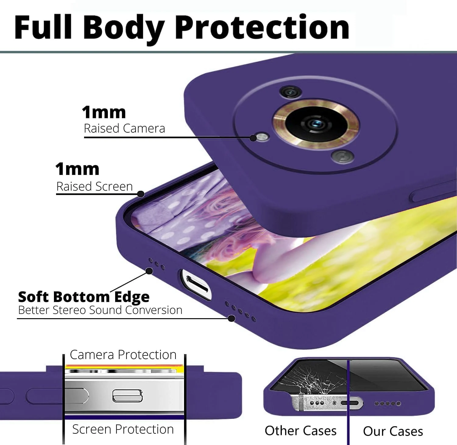 DL3 Mobilak Liquid Silicone Protective Case for realme 11 Pro / realme 11 Pro+ Plus 5G with Microfiber Lining and Shockproof Design - Purple