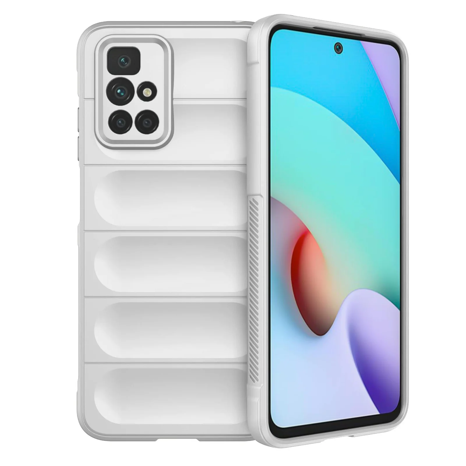 DL3 Mobilak Flexible Silicone and TPU Protective Case with Camera Protection for Xiaomi Redmi 10 4G / Redmi 10 2022 - White