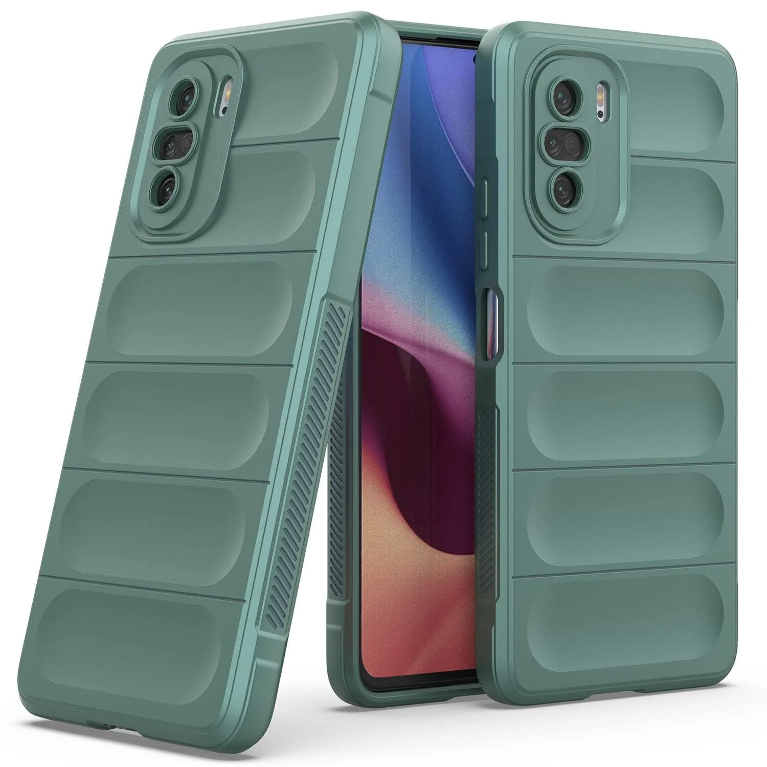 DL3 Mobilak Flexible Silicone and TPU Protective Case with Camera Protection for Xiaomi Poco F3 / RedMi K40 / K40 Pro / Mi 11i / Mi 11X - Green