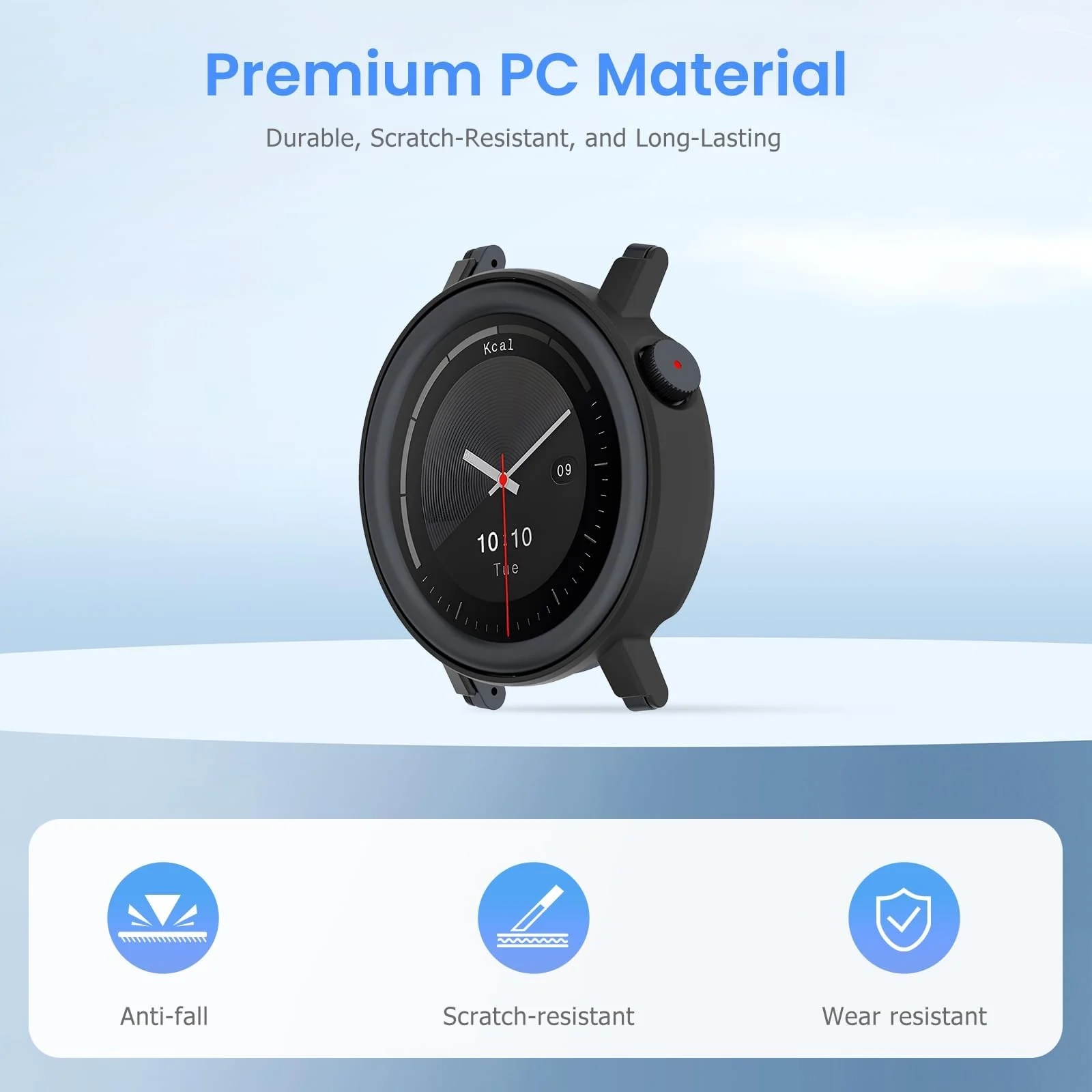 DL3 Mobilak Cover Compatible with CMF by Nothing Watch Pro 3, Hard PC Case, Half Pack Protection, Case Compatible with CMF by Nothing Watch Pro 3 - Black