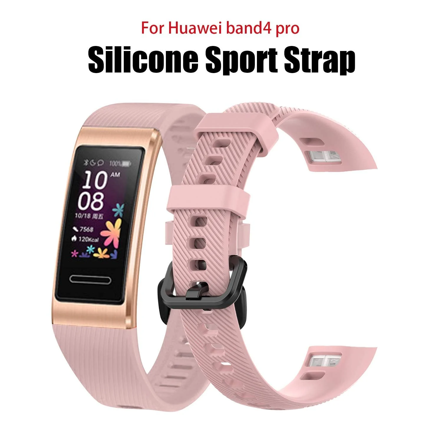 DL3 Mobilak Compatible with Huawei Band 4 Pro/Huawei Band 3 Pro/Huawei Band 3, Soft Silicone Sports Bracelet for Huawei Band 4 Pro/Band 3 Pro/Band3 - Pink