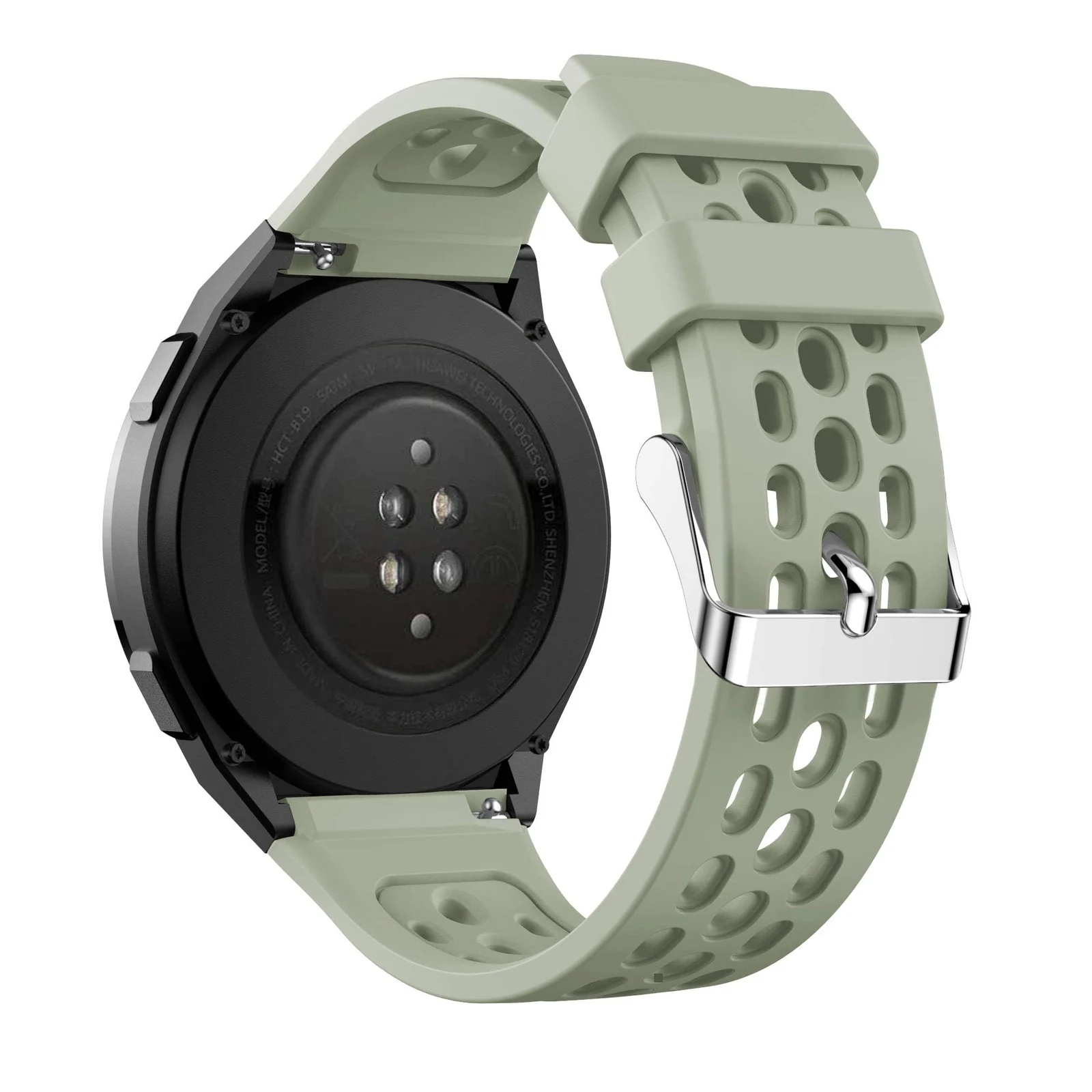 DL3 Mobilak Strap Replacement Bands Compatible with 22MM Huawei Watch GT2E Bands, Adjustable Accessory Soft Silicone Sport Wristband for Women Men - Green