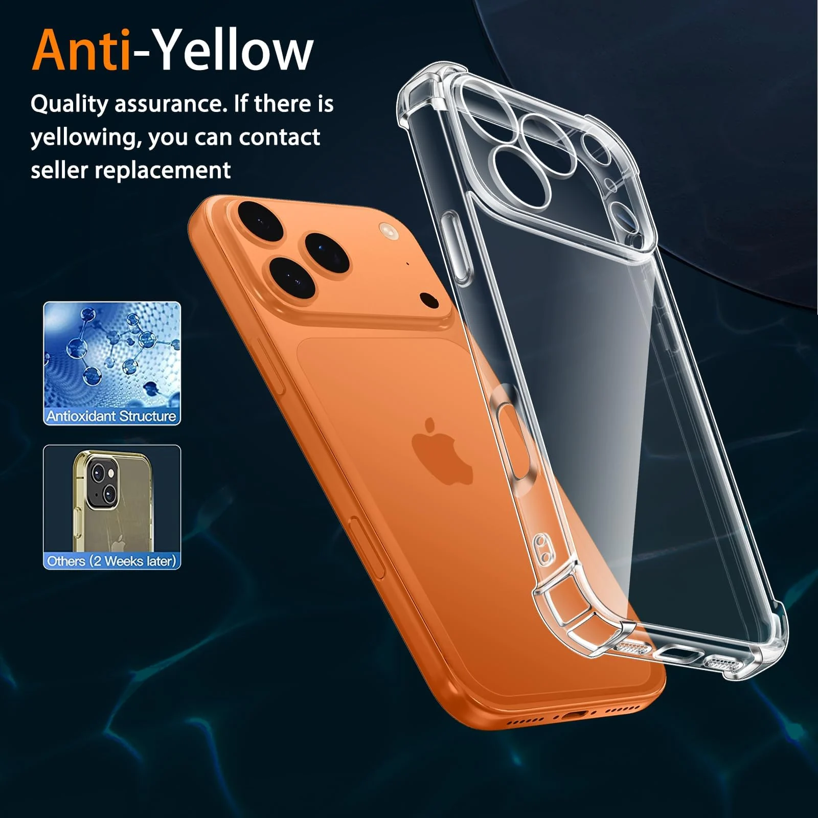 DL3 Mobilak Clear TPU Protective Case for iPhone 17 Pro with Camera Protection and Shockproof Design - Clear