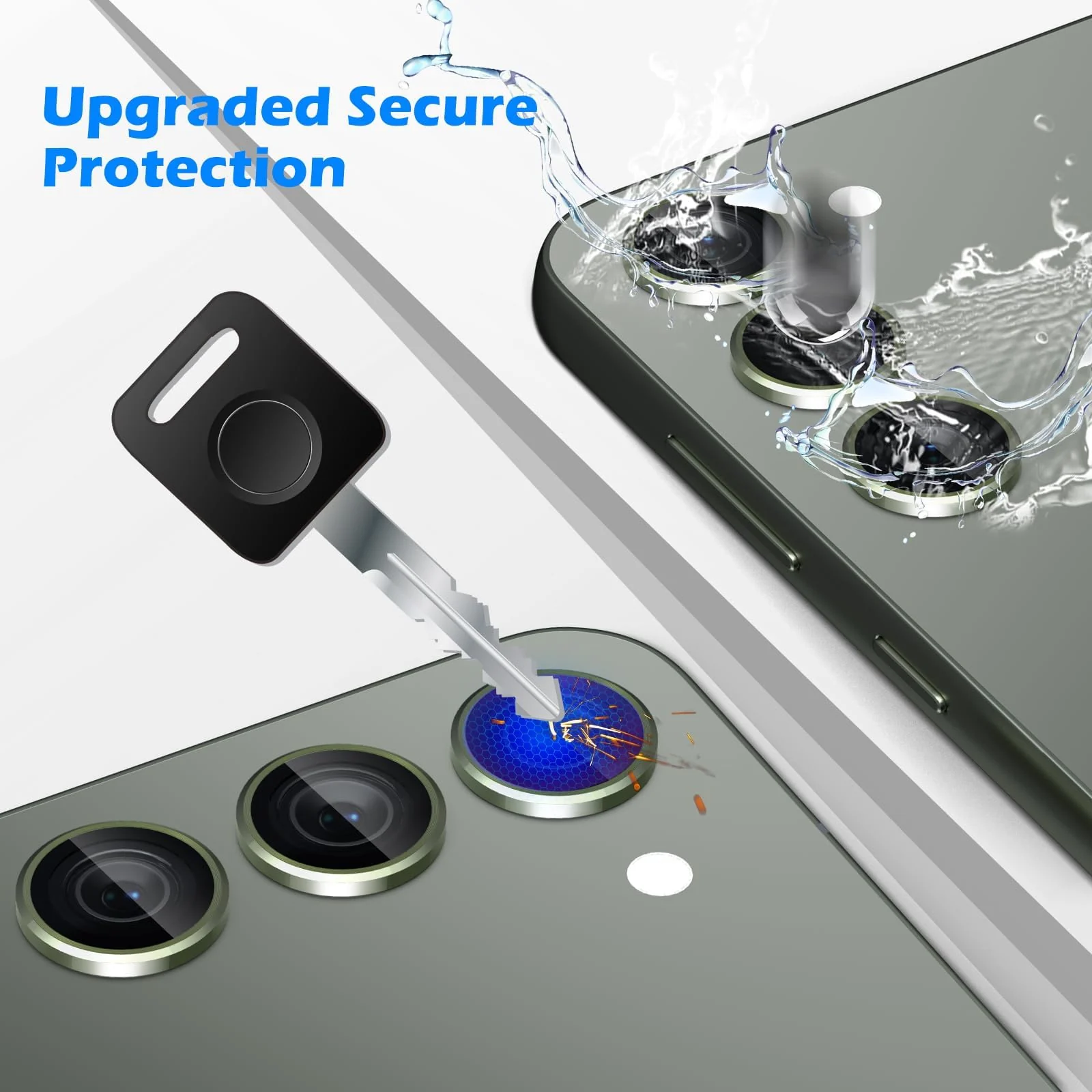 DL3 Mobilak Camera Lens Protector for Samsung Galaxy S24+ Plus Accessories, 9H Tempered Glass Metal Individual Ring Camera Cover Screen Protector for S24 Plus, Case Friendly, Anti Scratch - Green